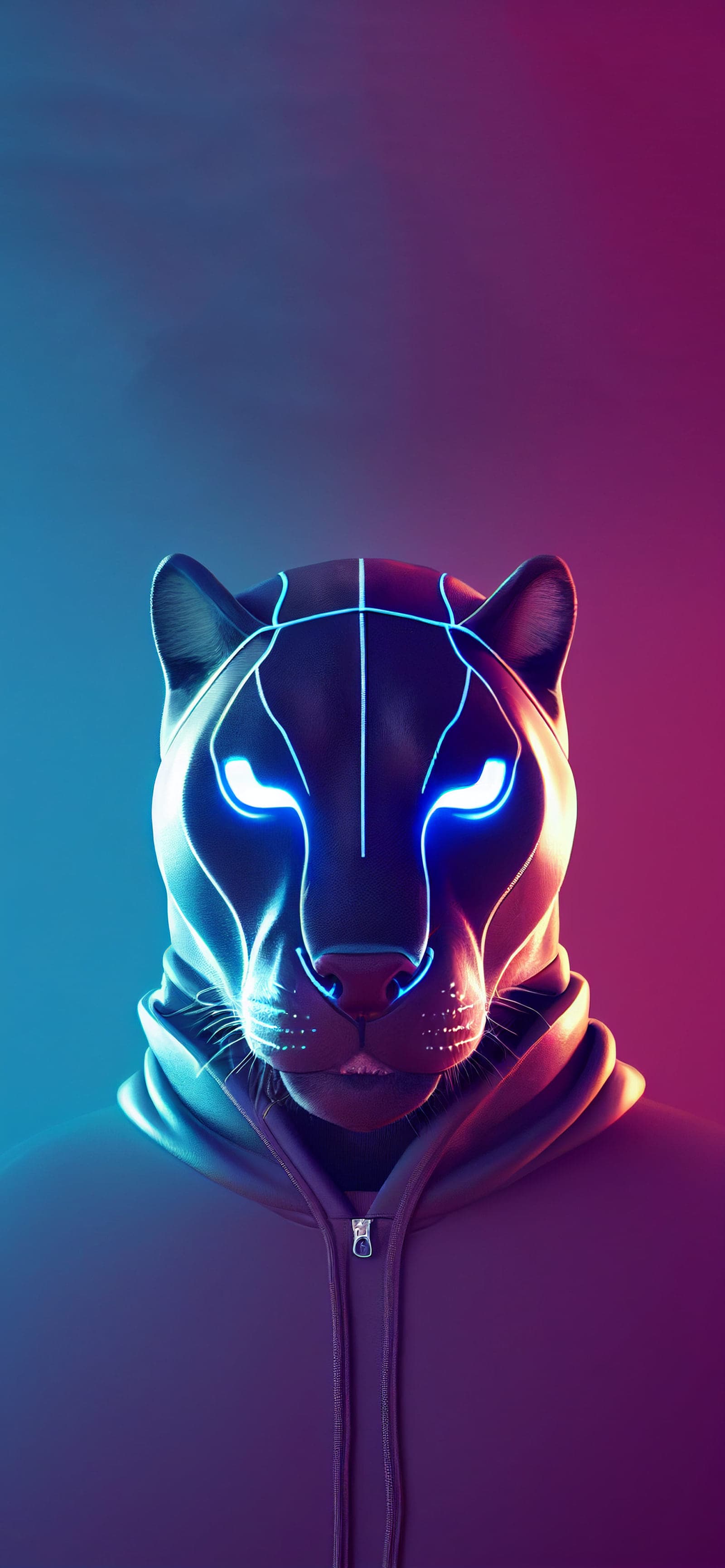 Neon Panther Mask - Pro phone wallpaper