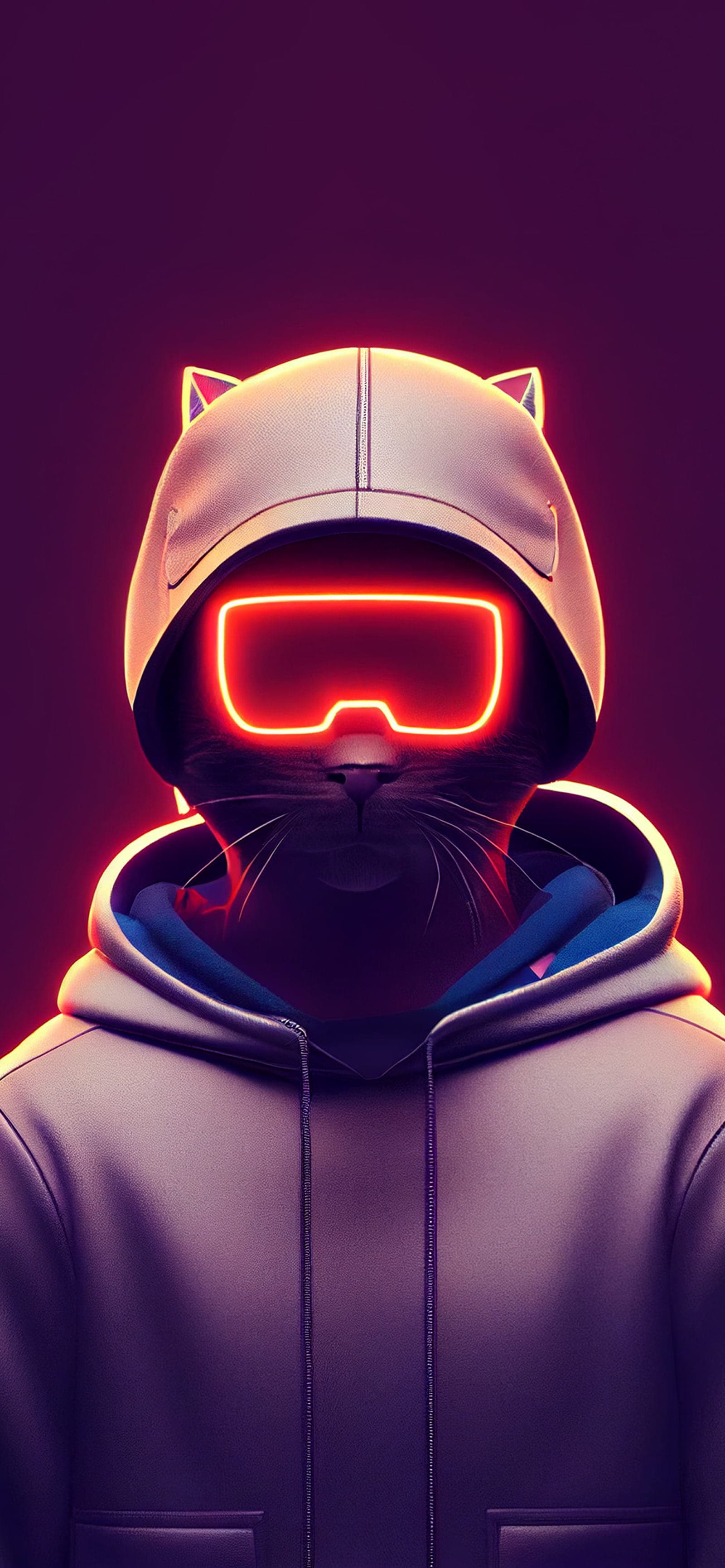 Cyberpunk Feline - Pro phone wallpaper