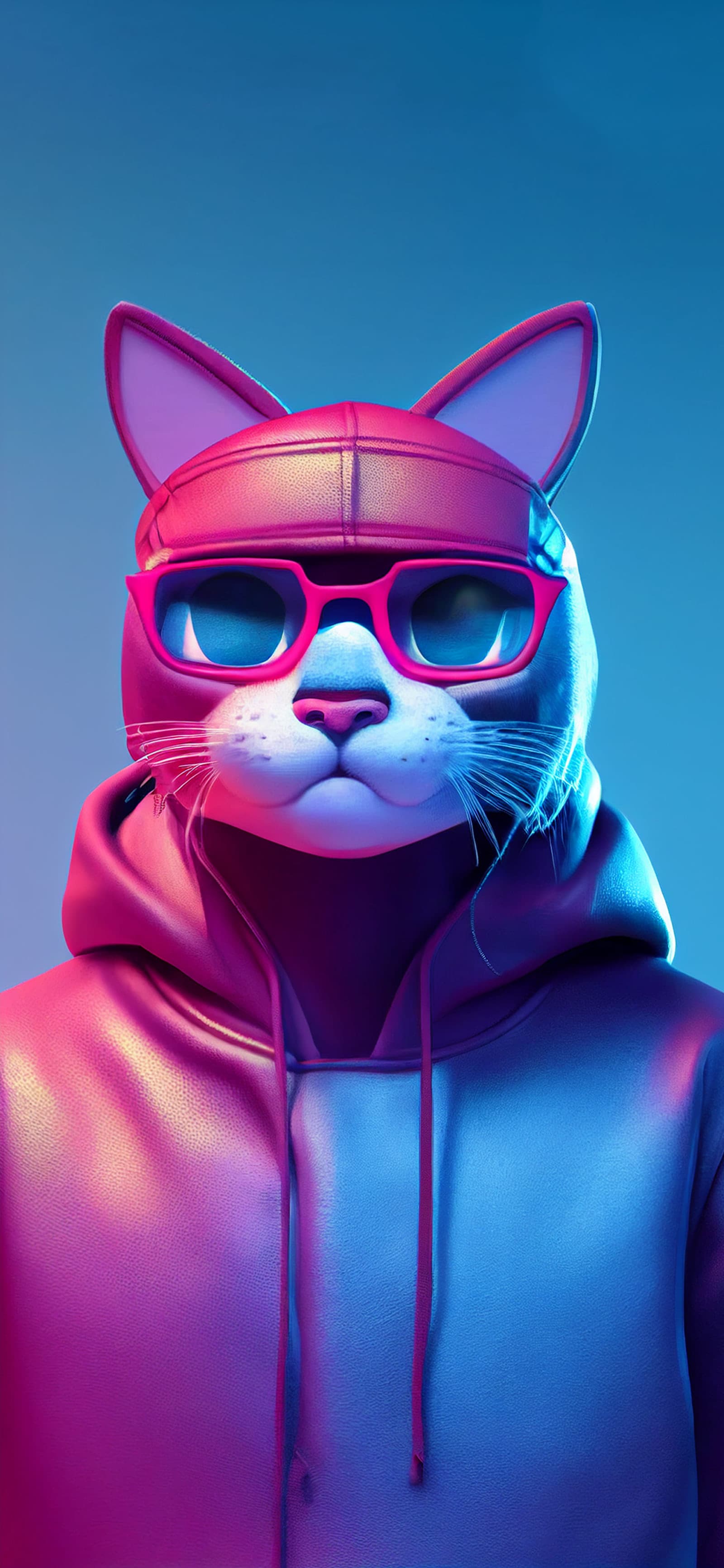Neon Cat - Pro phone wallpaper