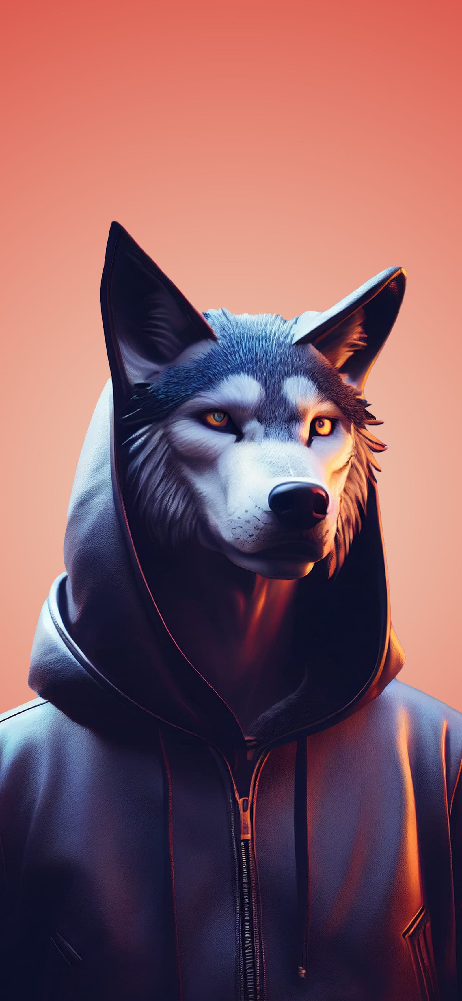 Hooded Wolf - Pro phone wallpaper