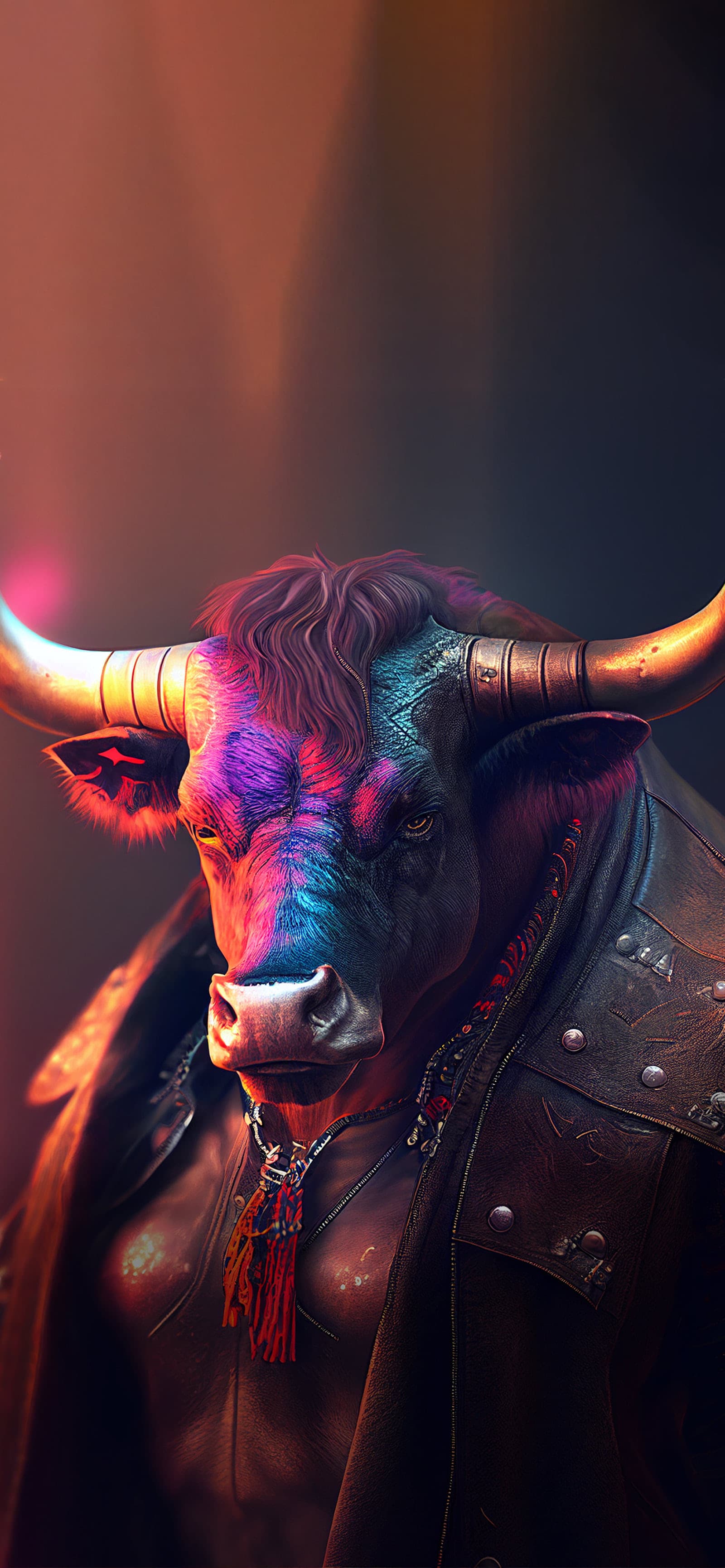 Rainbow Bull - Pro phone wallpaper