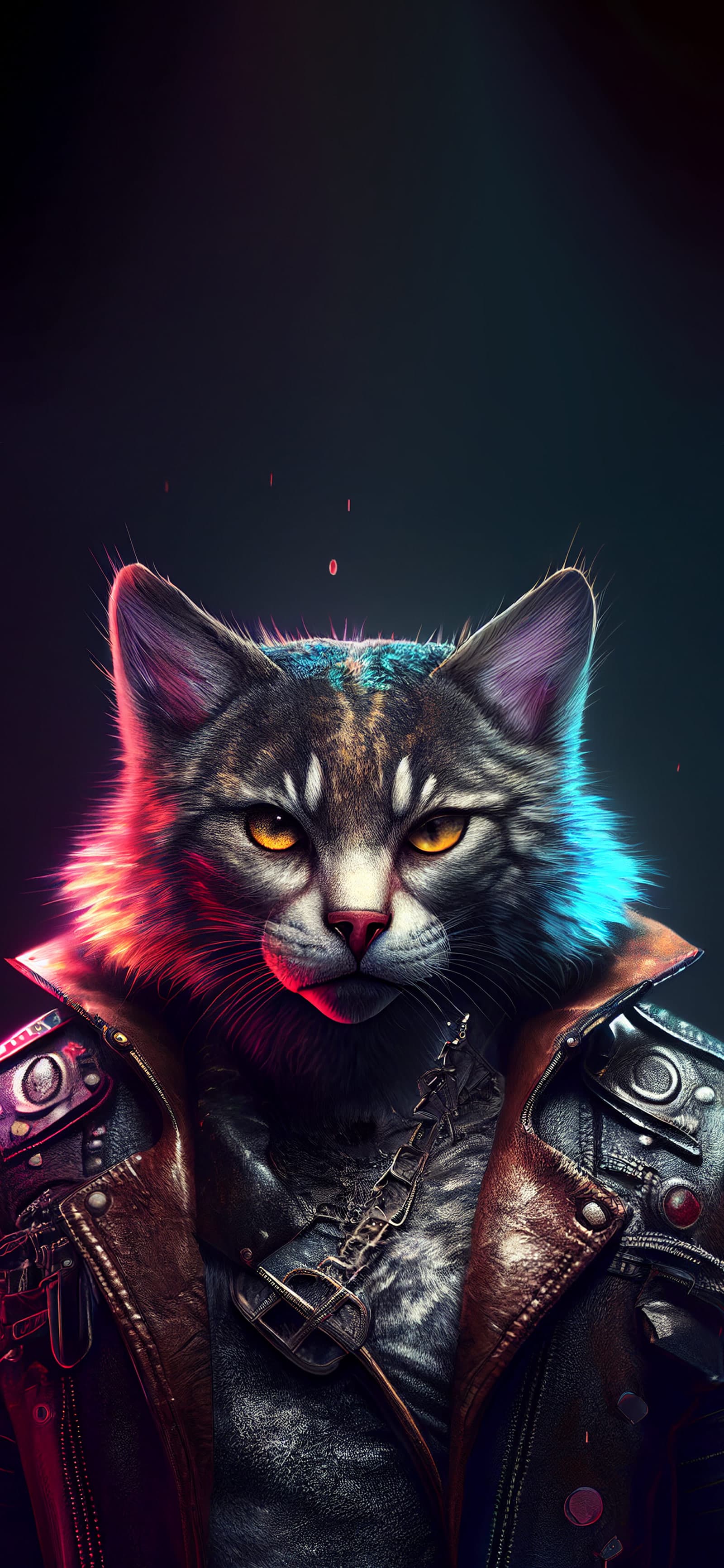 Cyberpunk Cat - Pro phone wallpaper