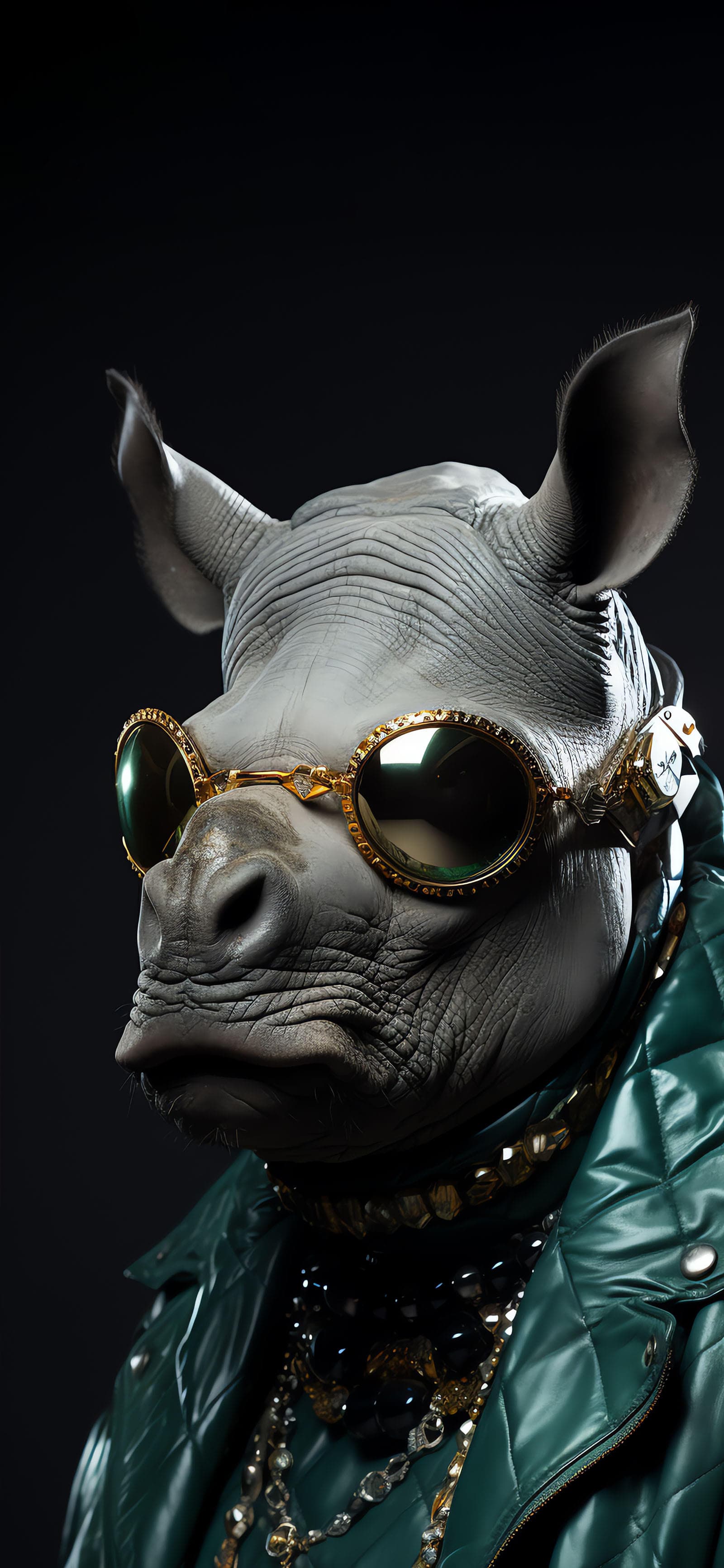 Rhino Emerald Drip - Pro phone wallpaper