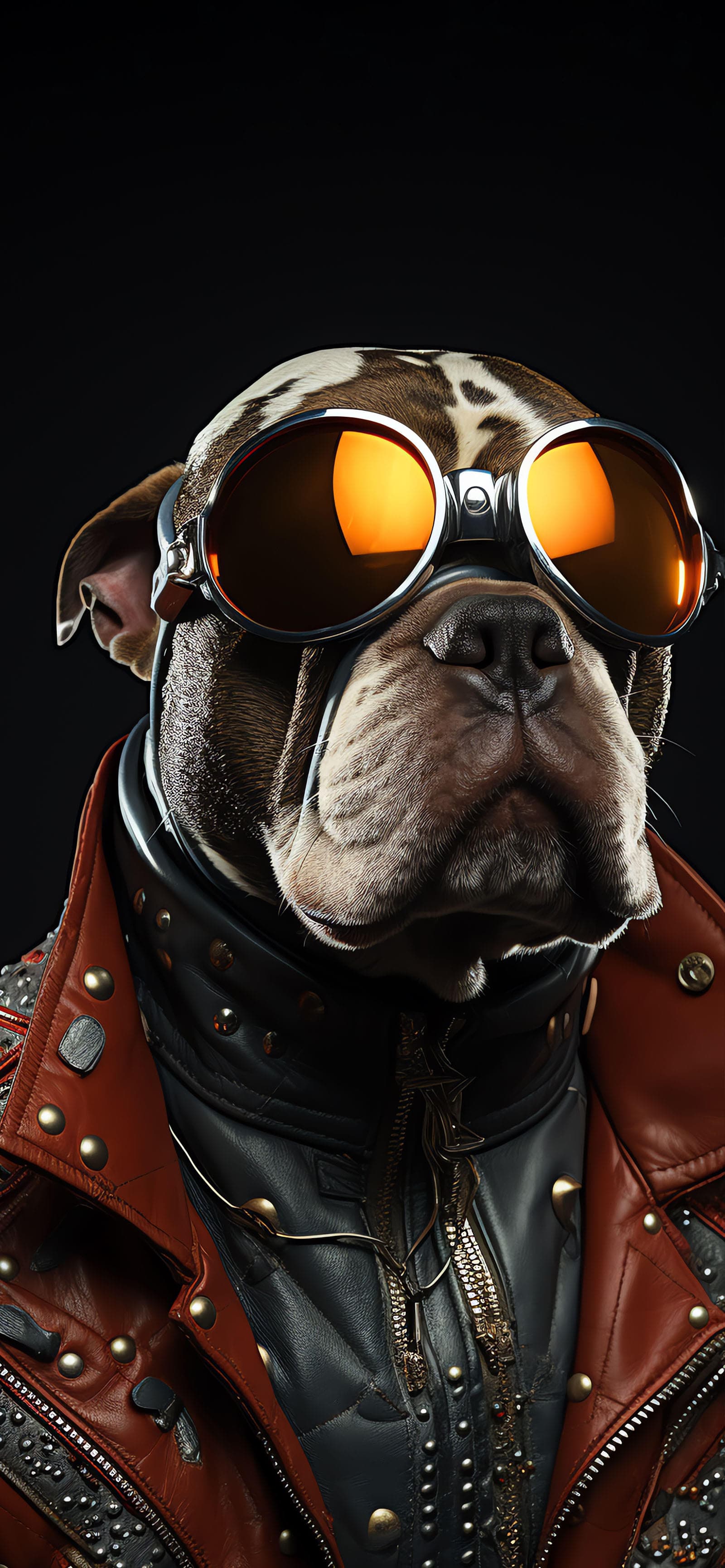 Bulldog Biker Dude - Pro phone wallpaper