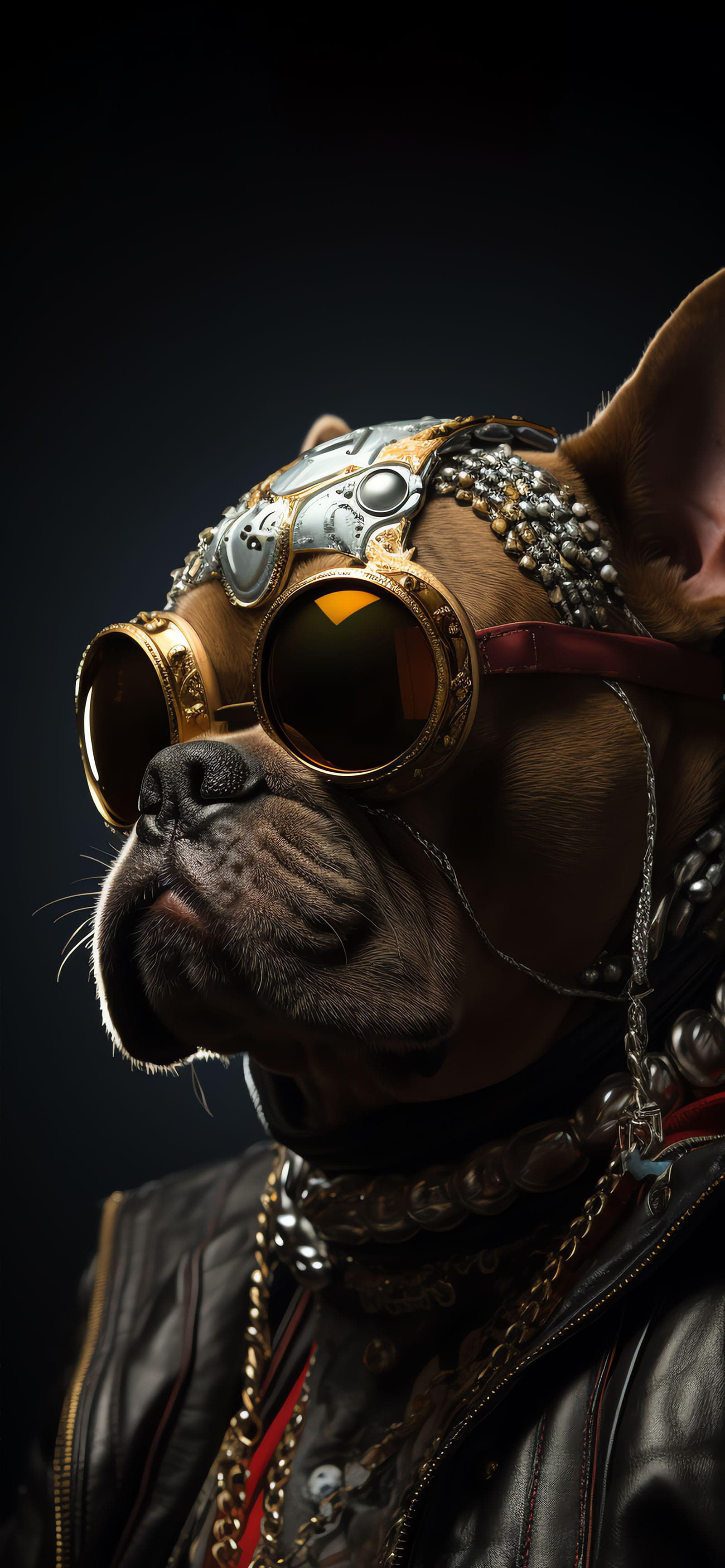 Steampunk Bulldog Bling - Pro phone wallpaper