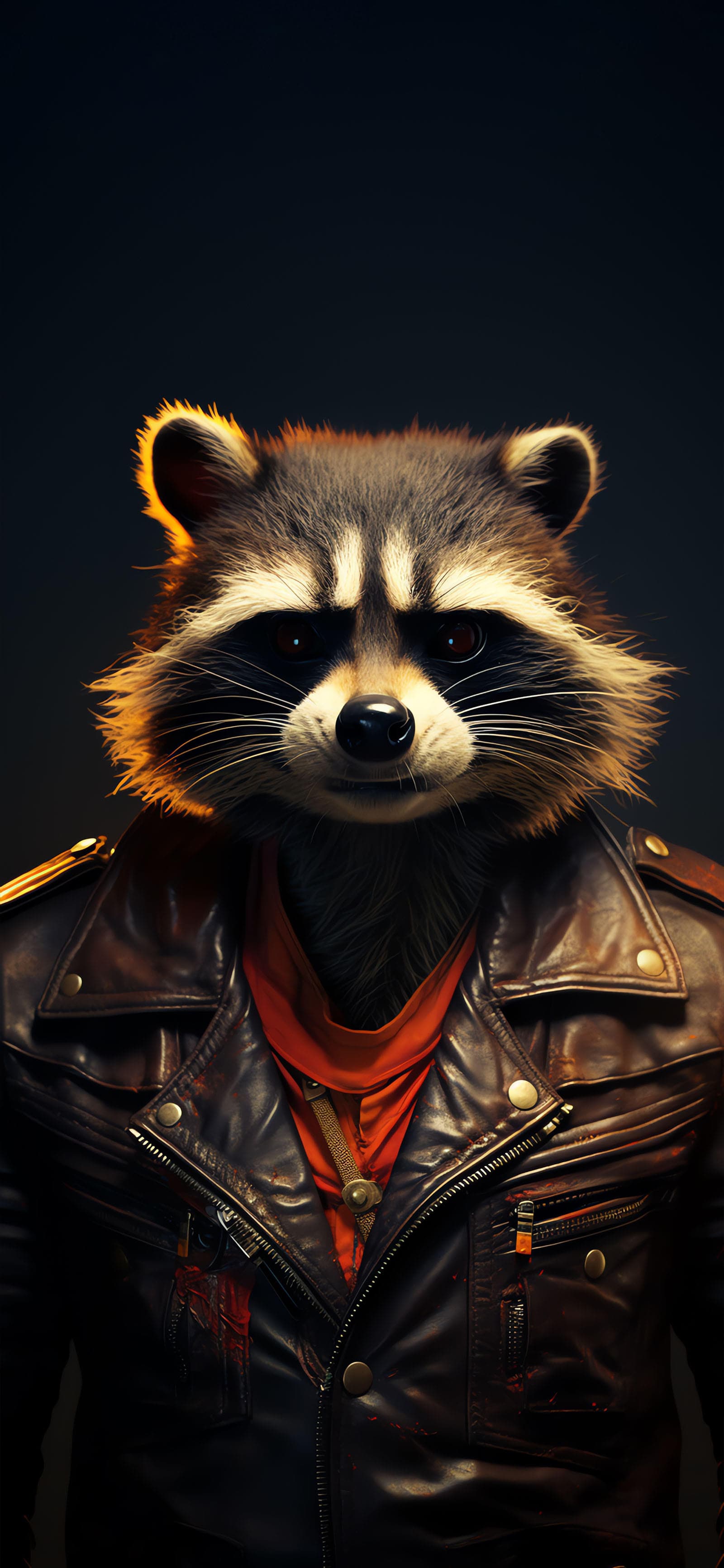 Leather Raccoon - Pro phone wallpaper