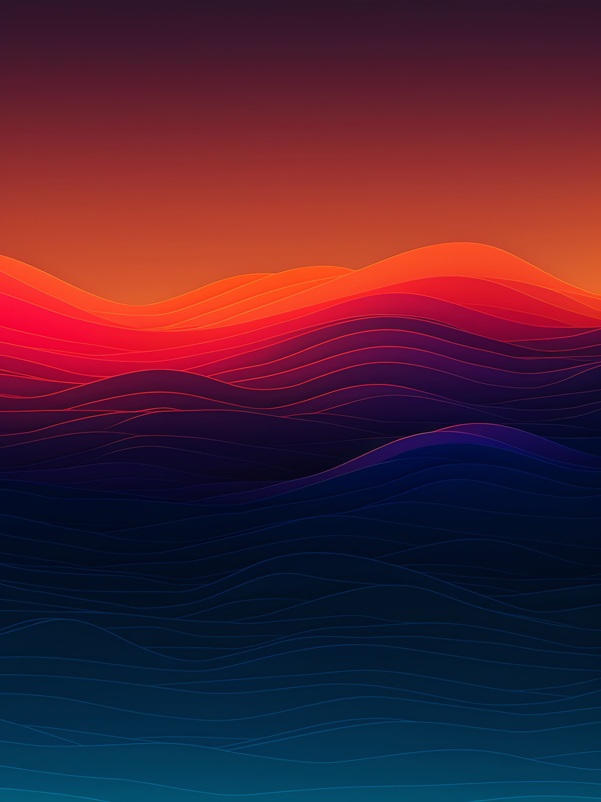 Gradient Wave Layers - Pro phone wallpaper
