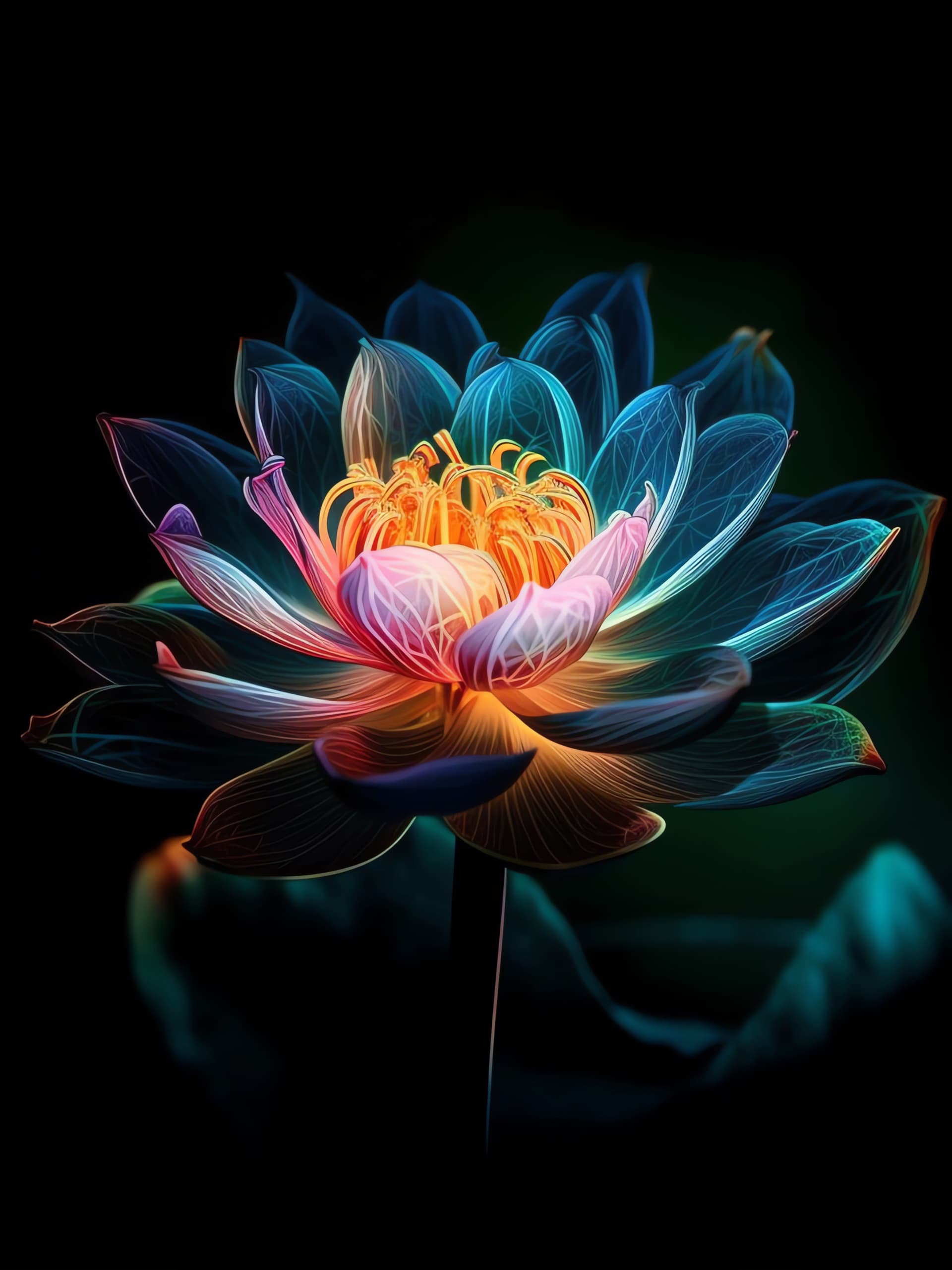 Luminous Floral Bloom - Pro phone wallpaper