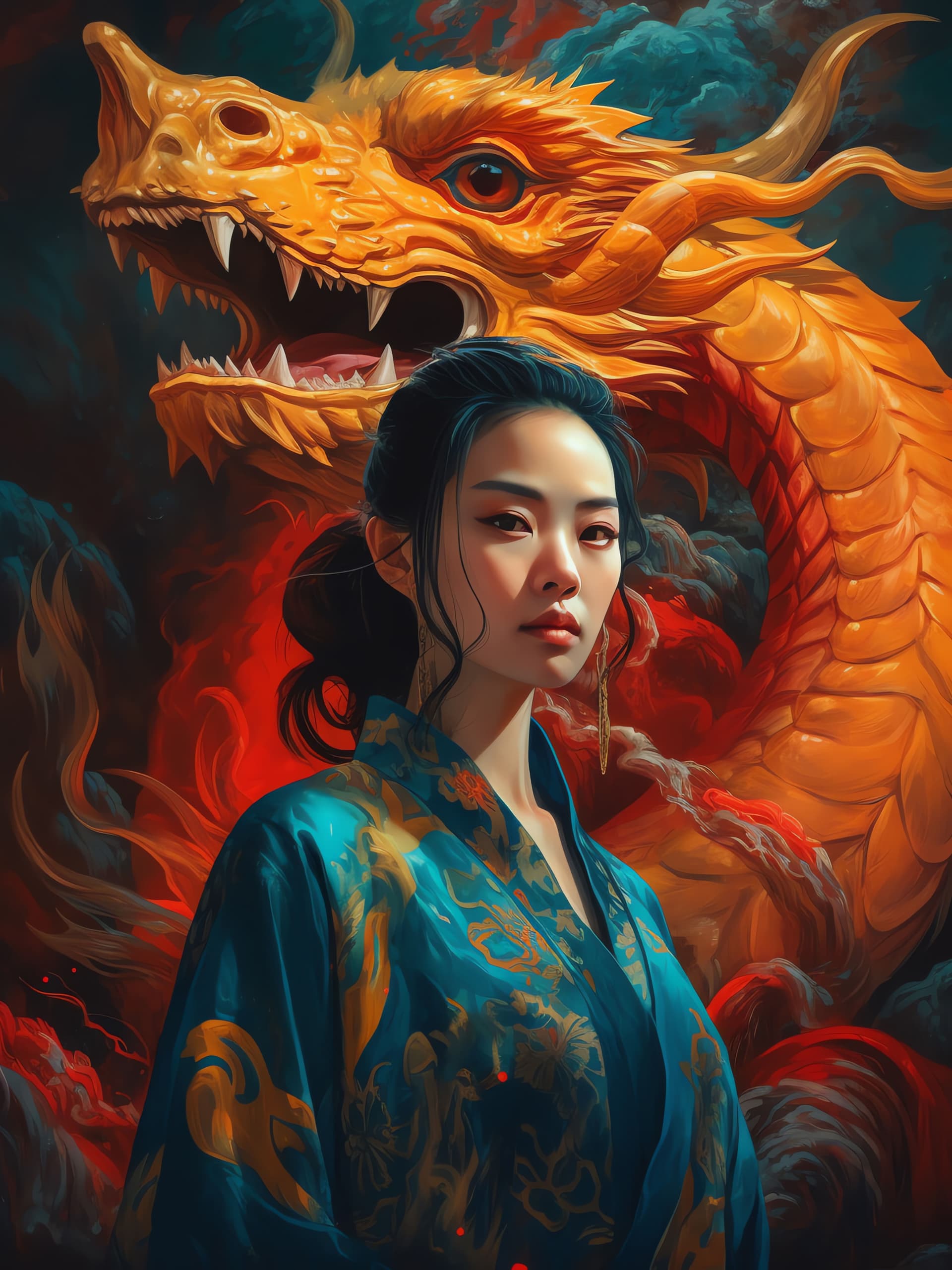 Dragon Lady Portrait - Pro phone wallpaper