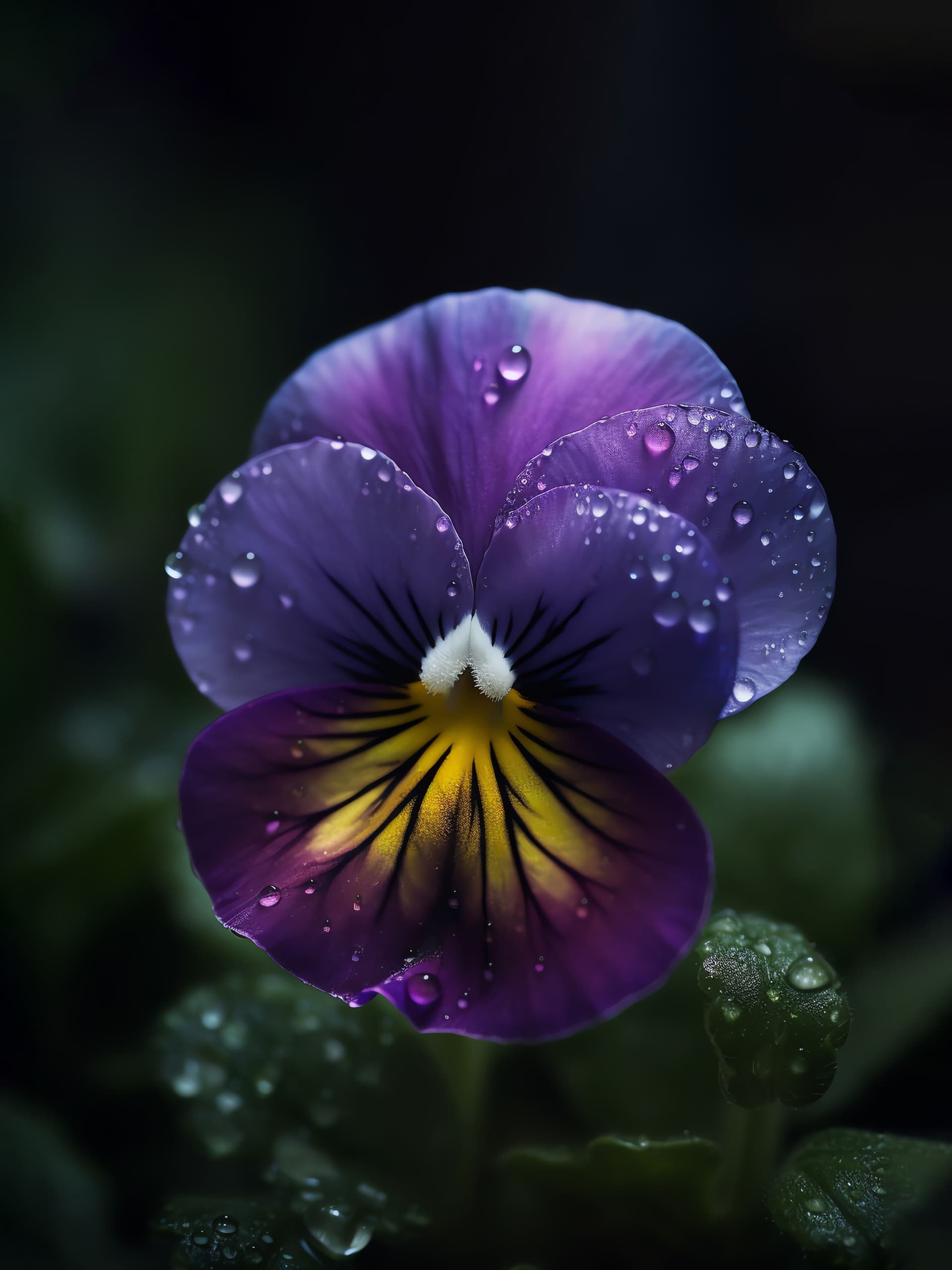 Dewy Violet Pansy - Pro phone wallpaper