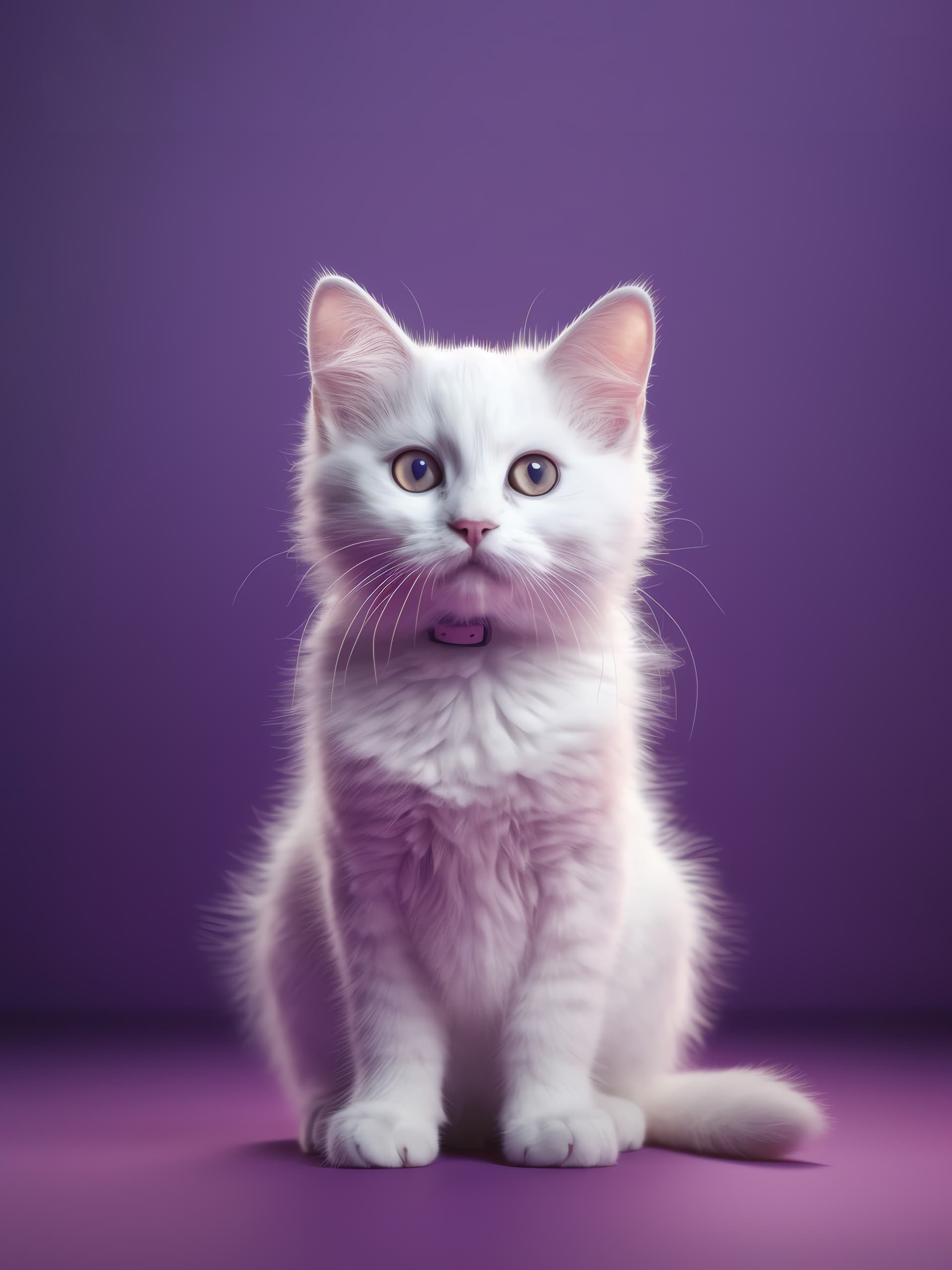 Fluffy White Kitten - Pro phone wallpaper