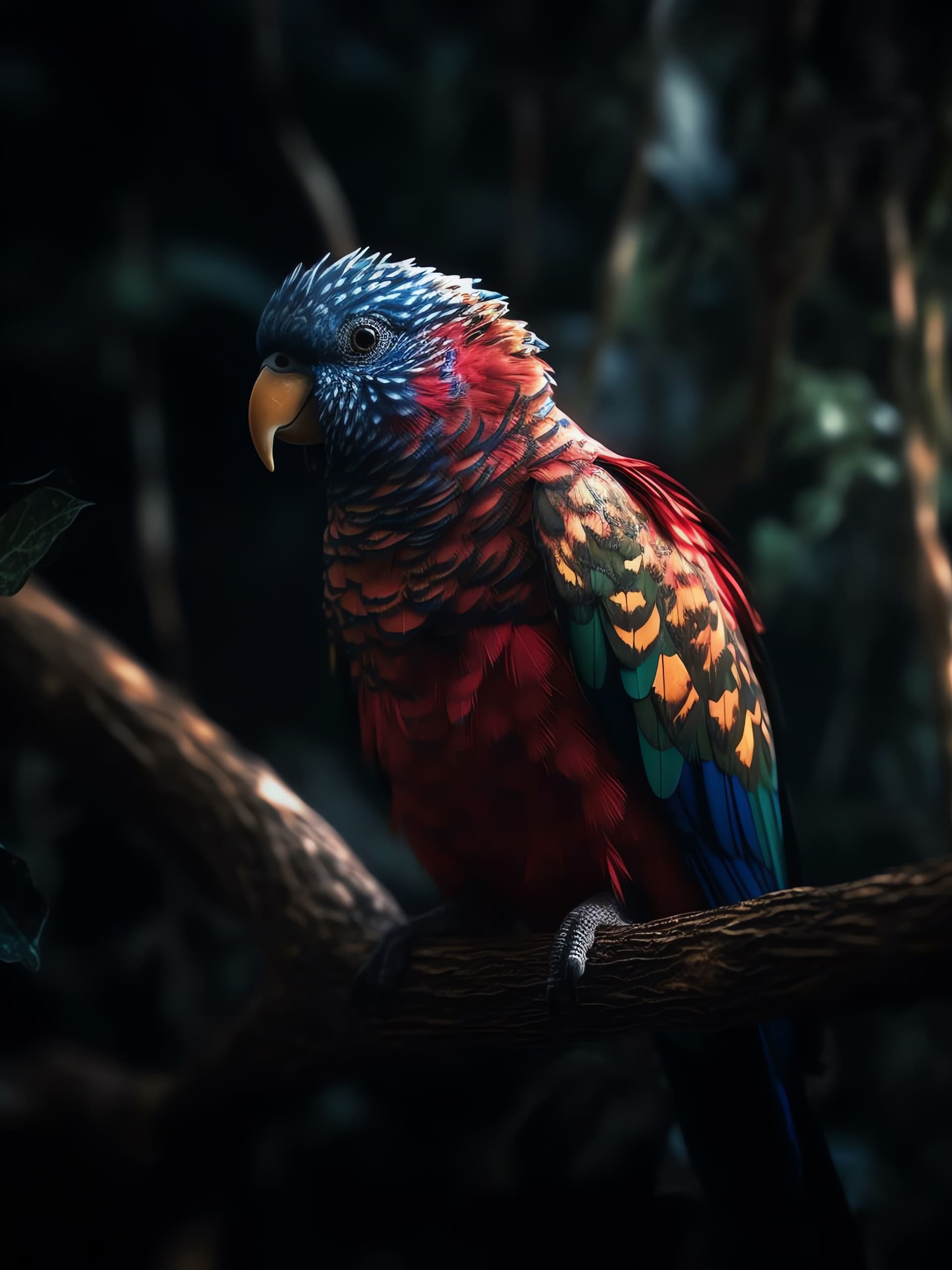 Vibrant Parrot Perch - Pro phone wallpaper