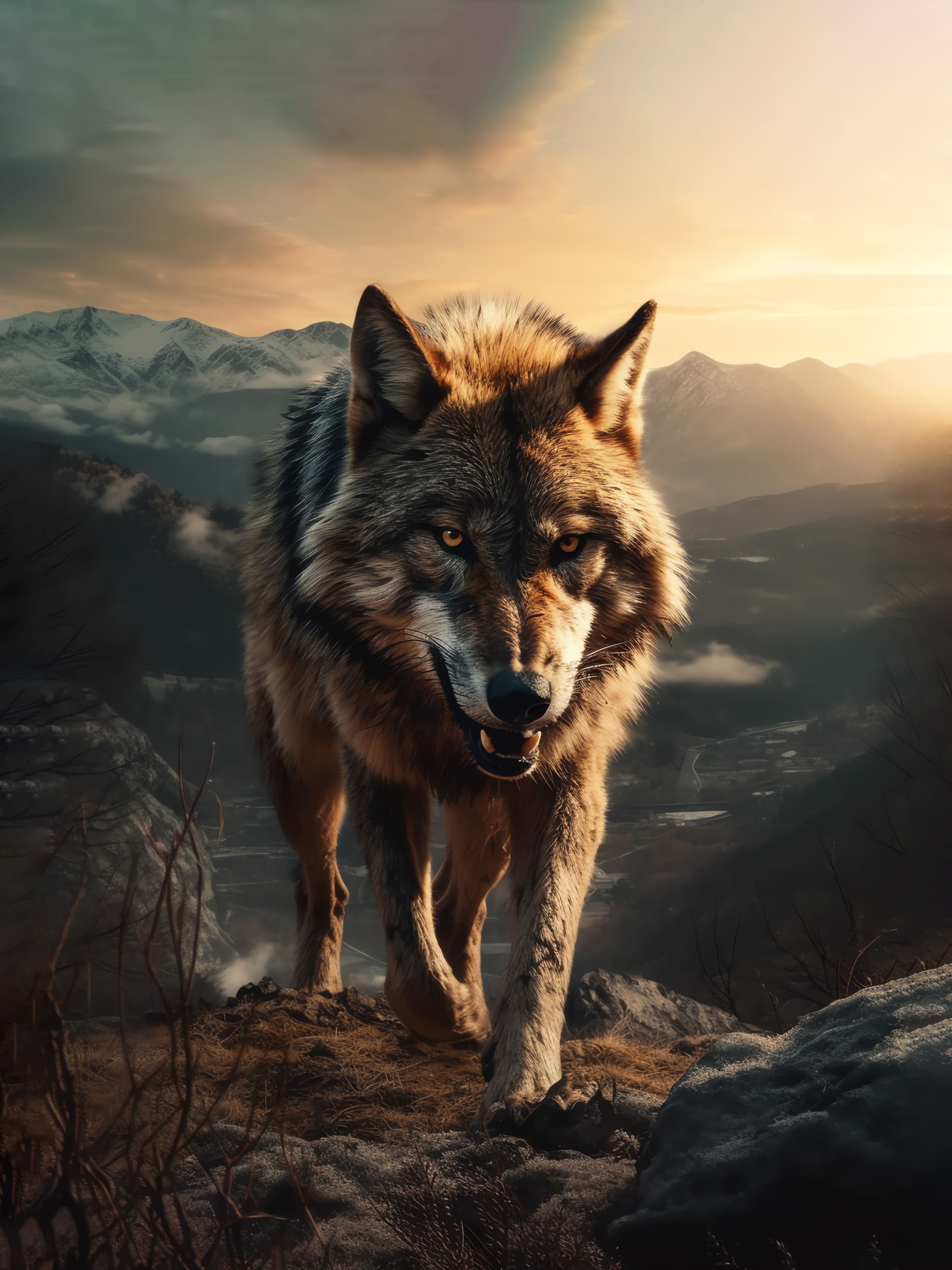 Wolf Mountain Stroll - Pro phone wallpaper