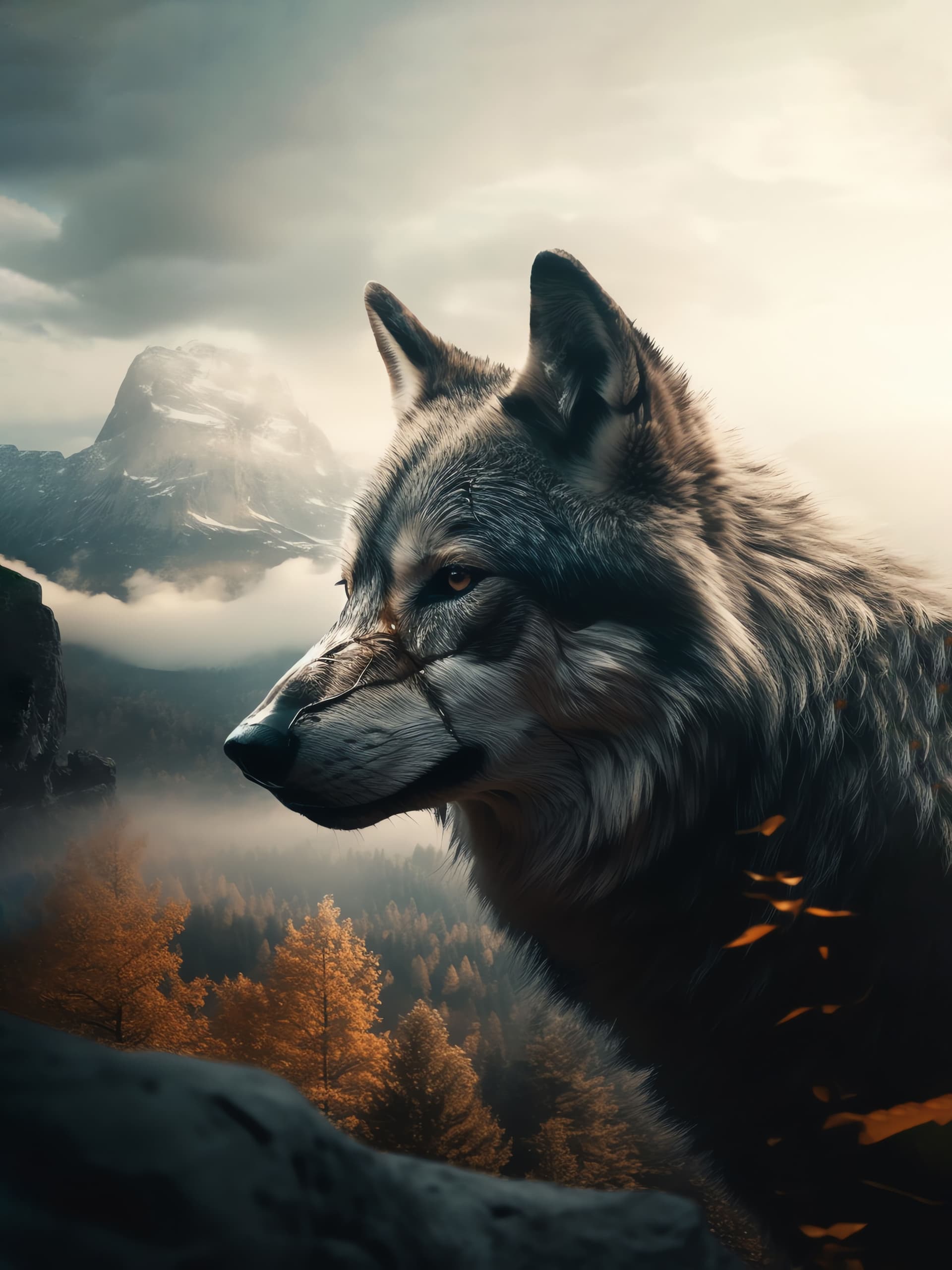Wolf in Wilderness - Pro phone wallpaper