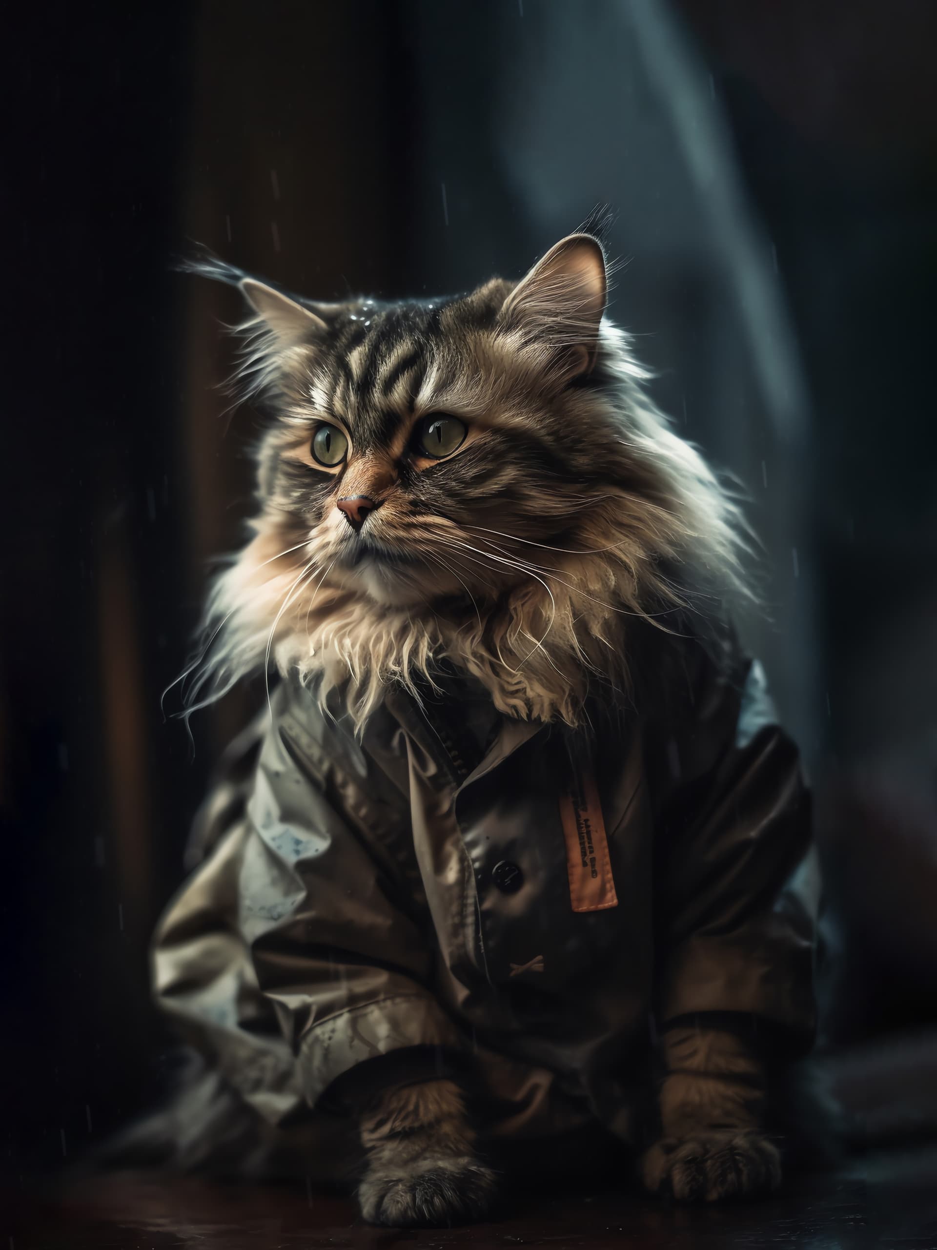 Rainy Day Cat - Pro phone wallpaper