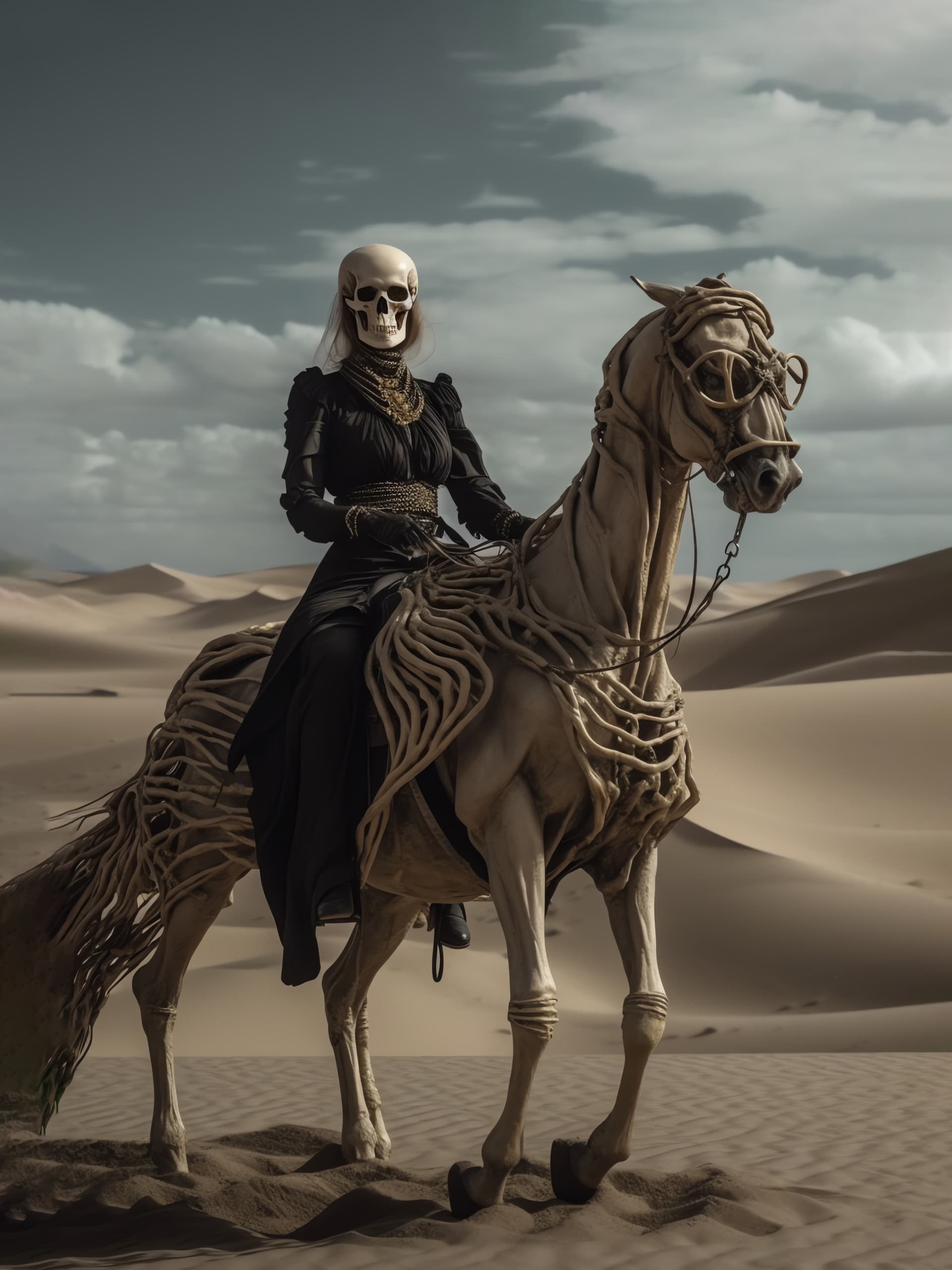 Skeletal Rider Desert - Pro phone wallpaper