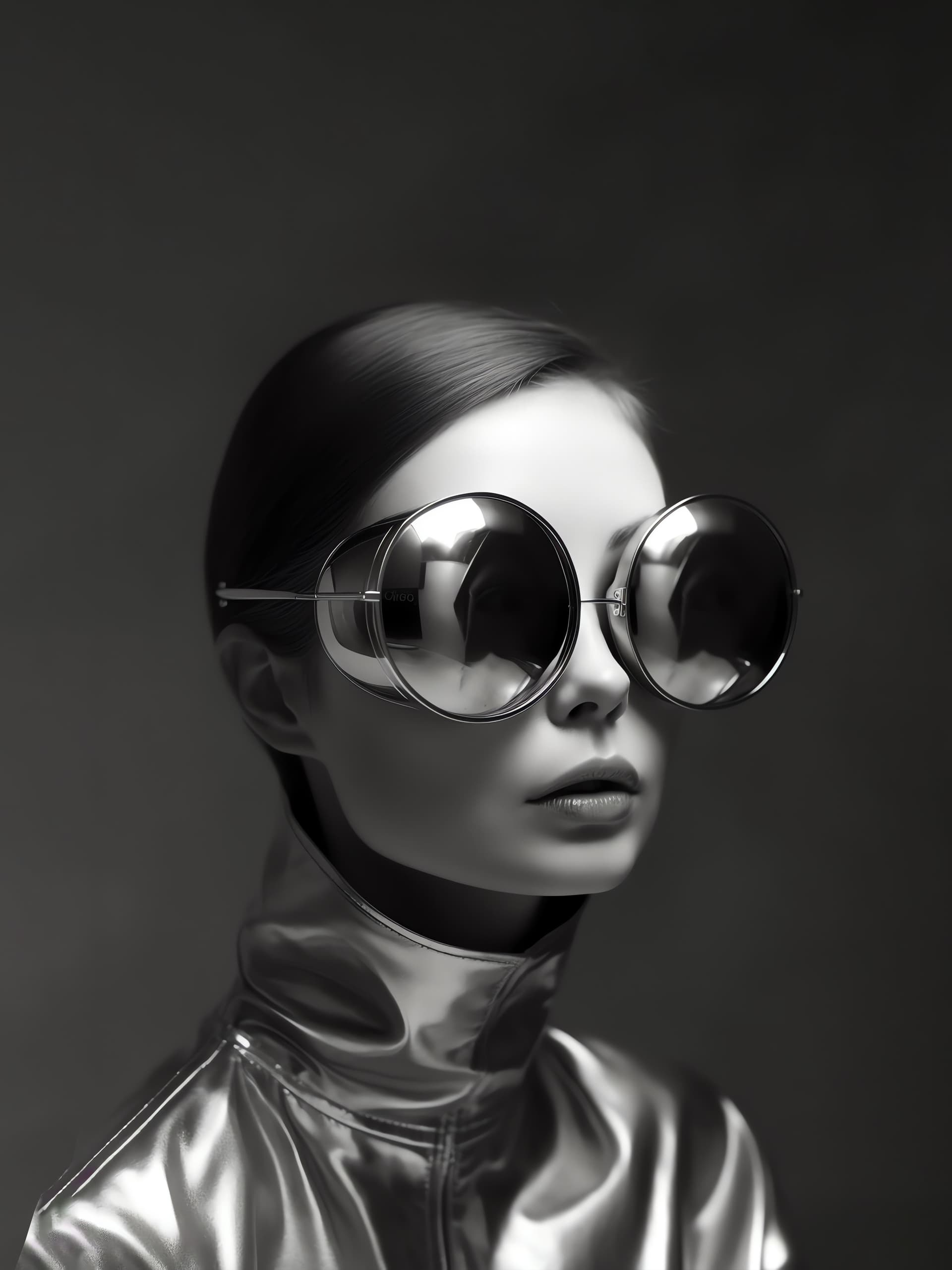 Silver Futuristic Portrait - Pro phone wallpaper