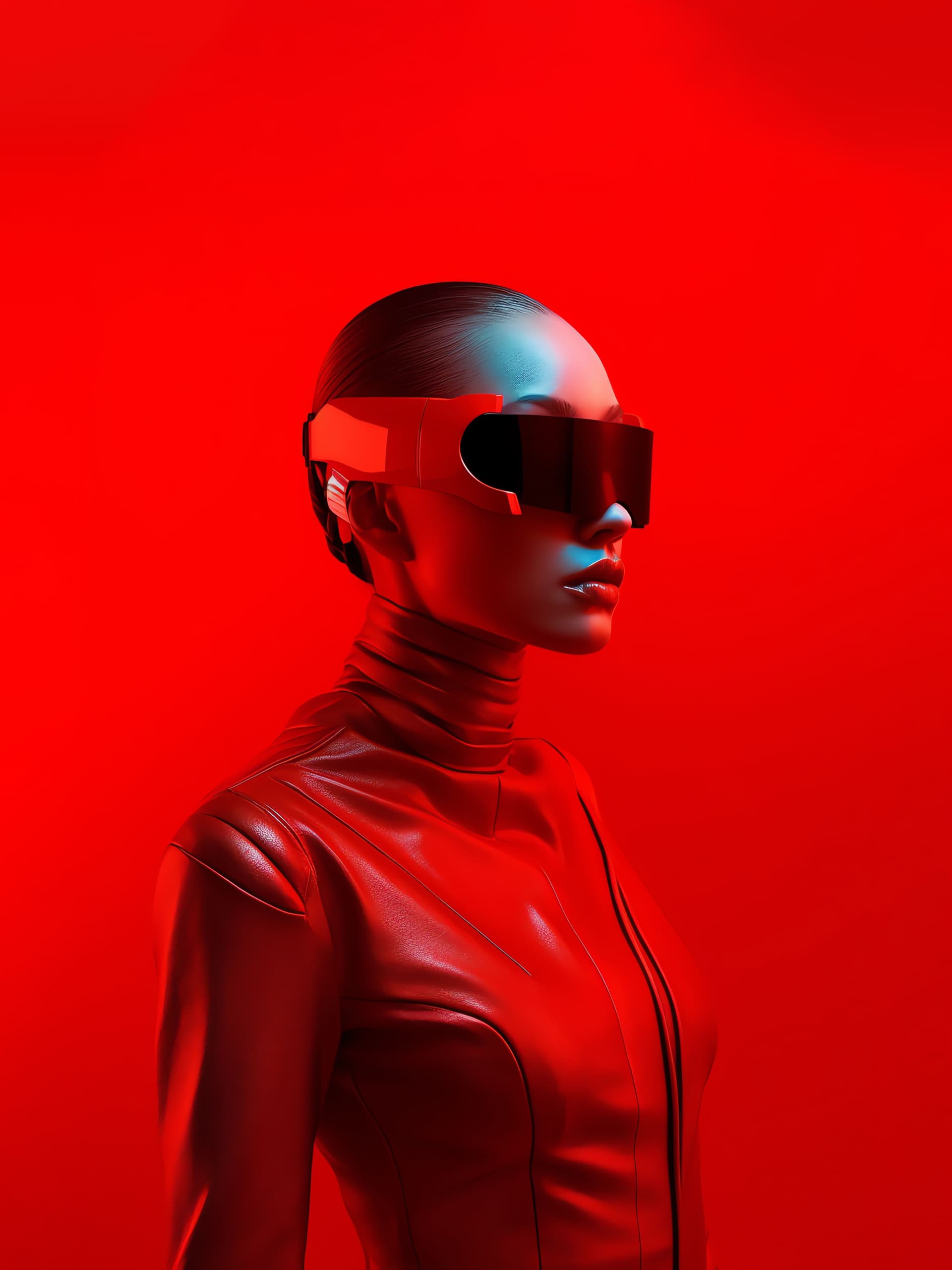 Cyberpunk Red Portrait - Pro phone wallpaper