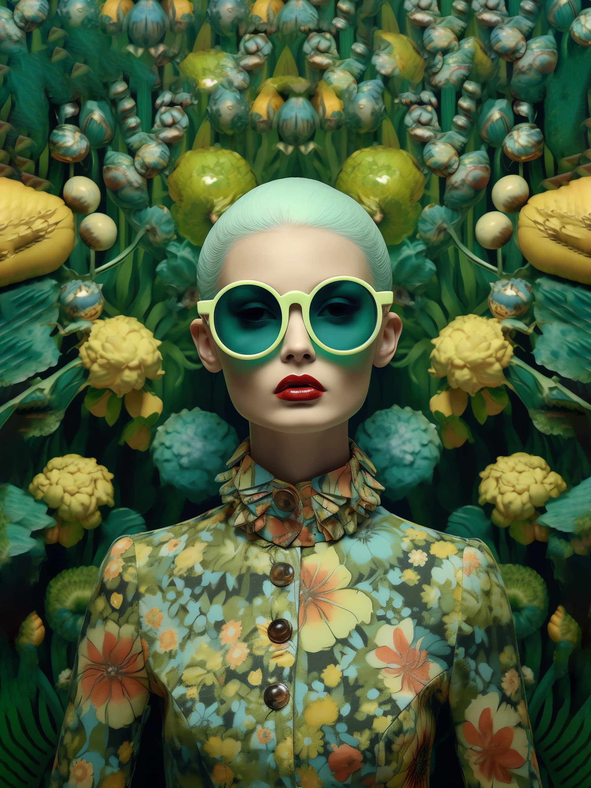 Floral Fashion Portrait - Pro phone wallpaper