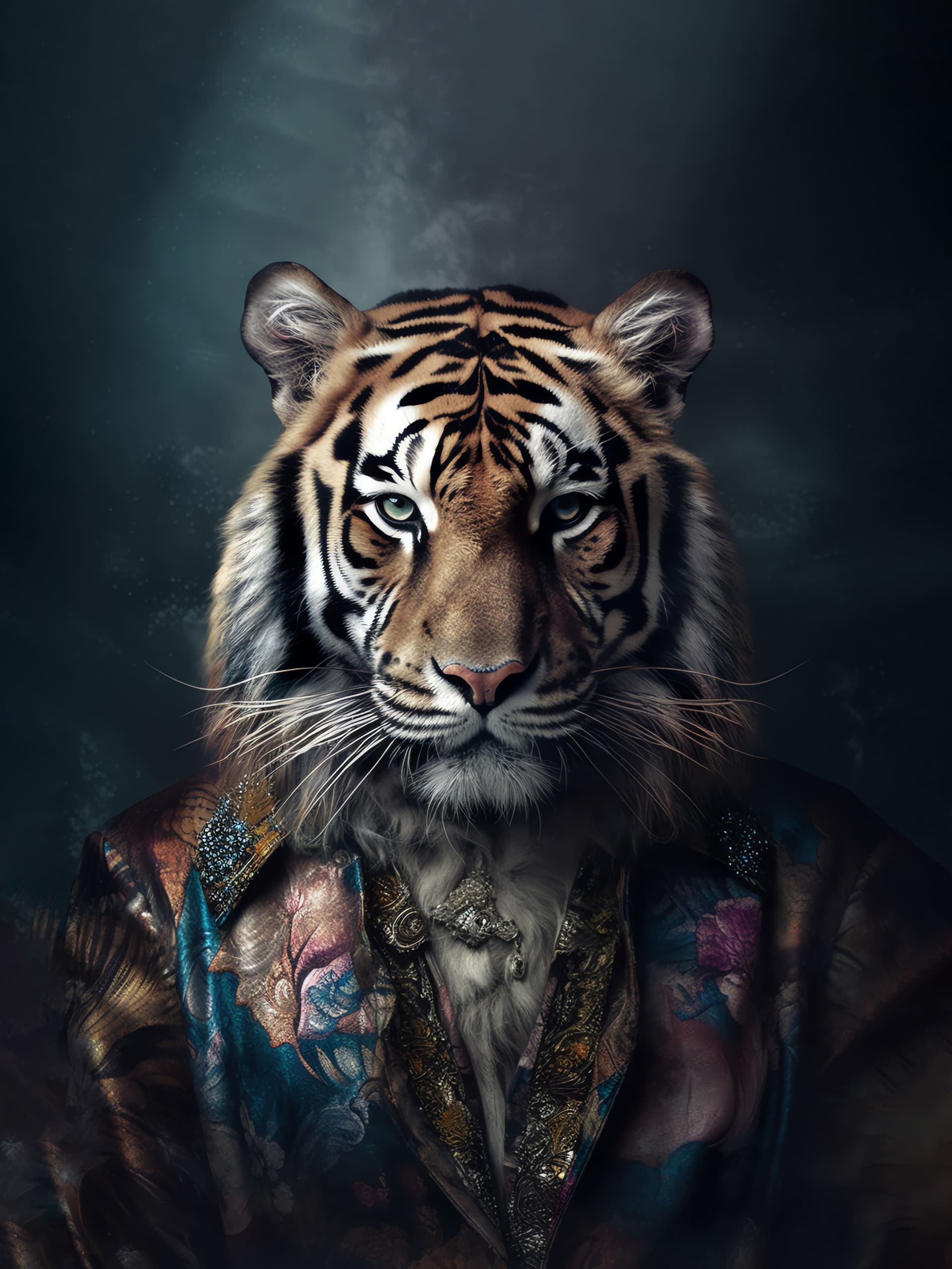 Tiger Regal Portrait - Pro phone wallpaper