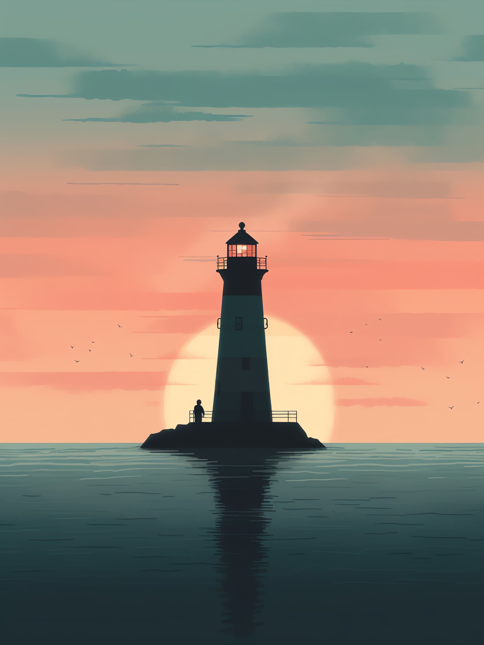 Lighthouse Serenity Scene - Pro phone wallpaper