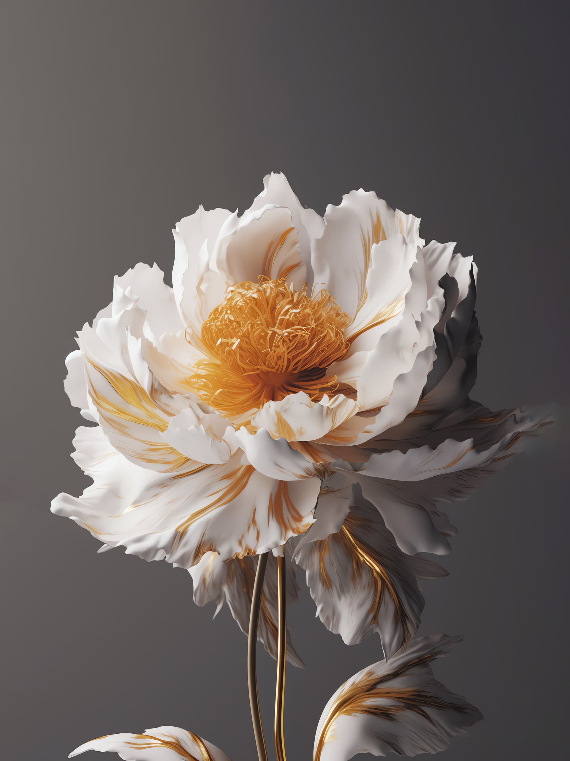 White Golden Flower - Pro phone wallpaper