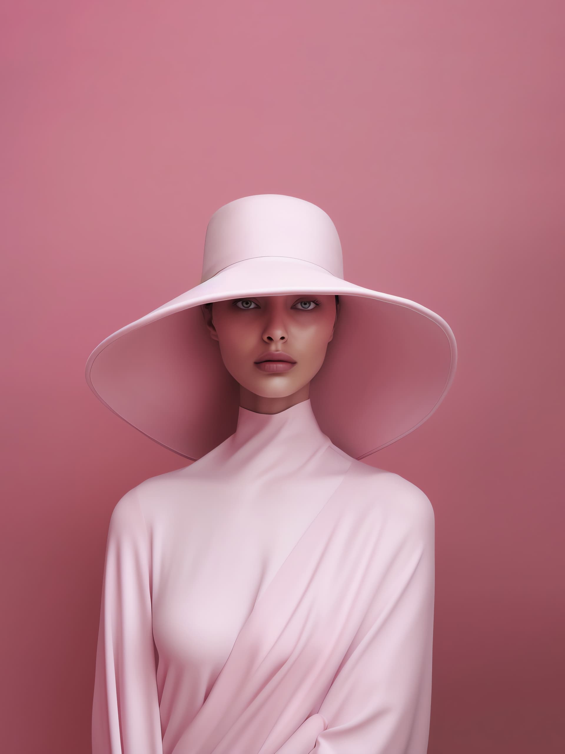 Pink Hat Portrait - Pro phone wallpaper