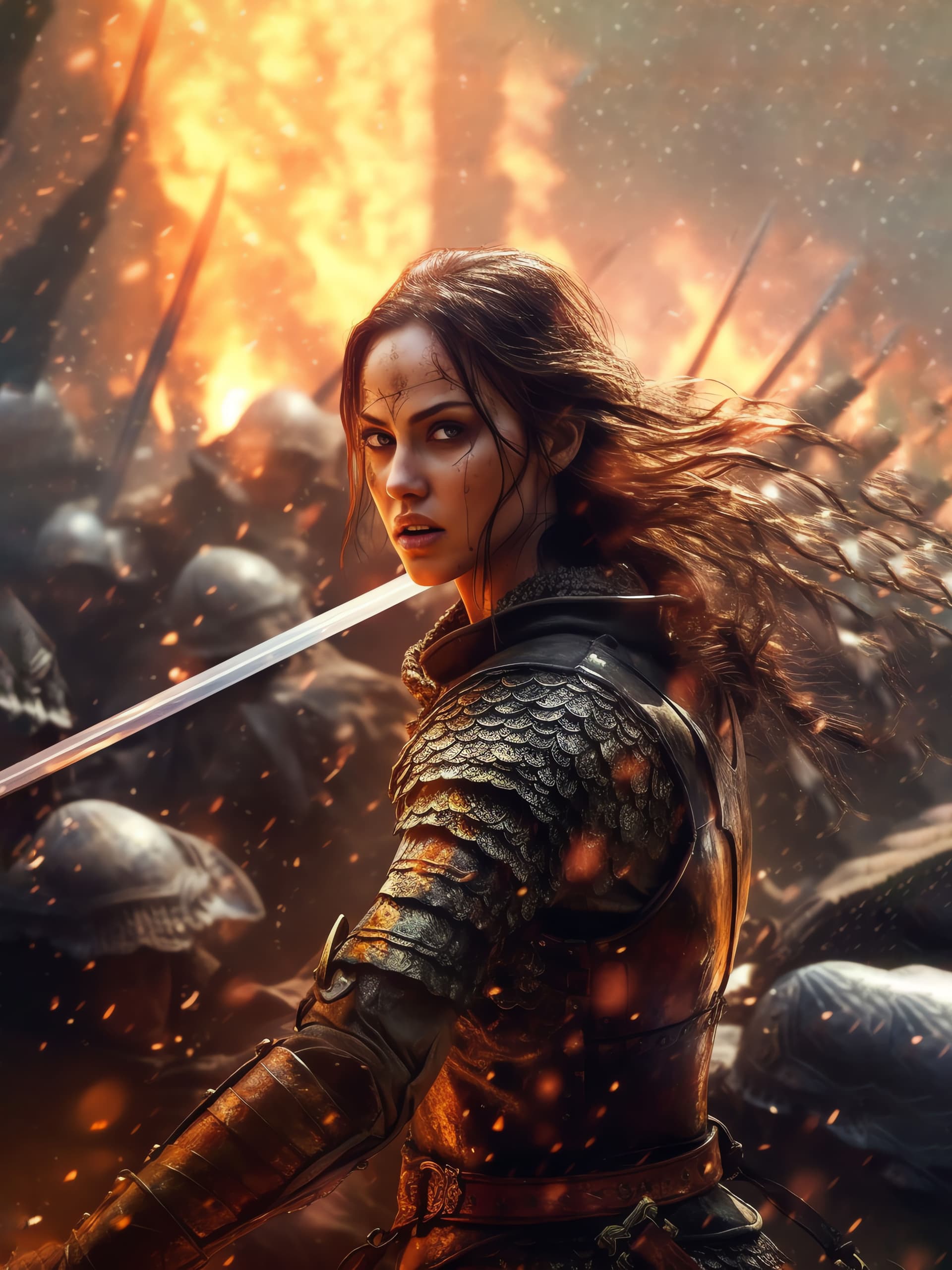 Warrior in Battle - Pro phone wallpaper