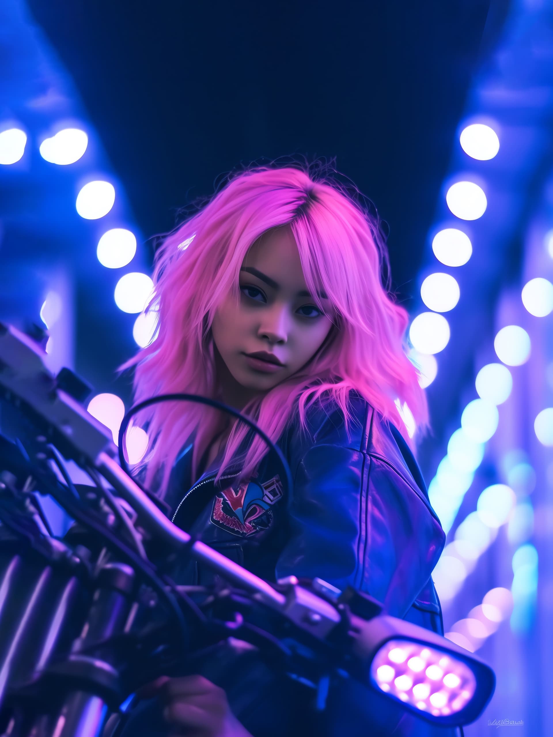 Neon Rider Girl - Pro phone wallpaper