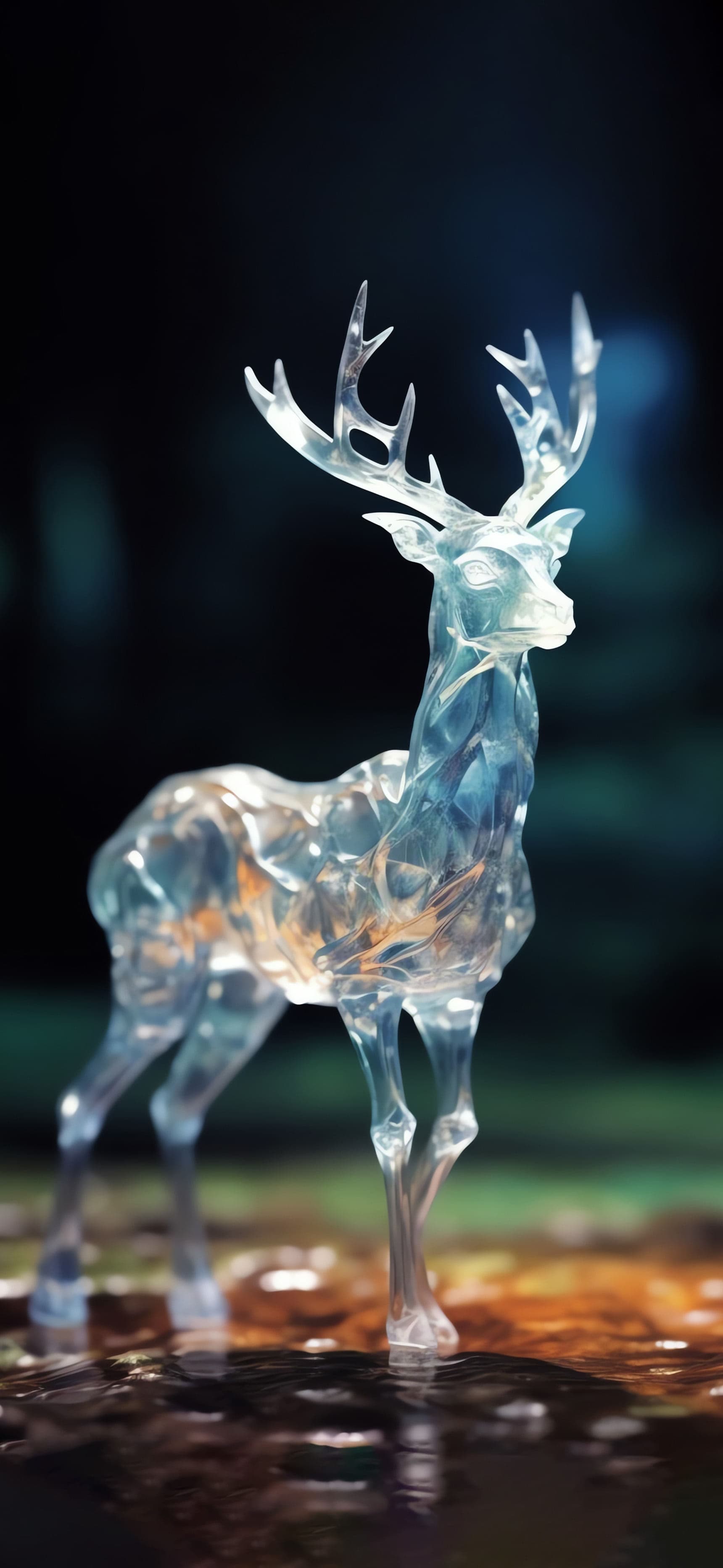 Crystal Deer Sculpture - Pro phone wallpaper