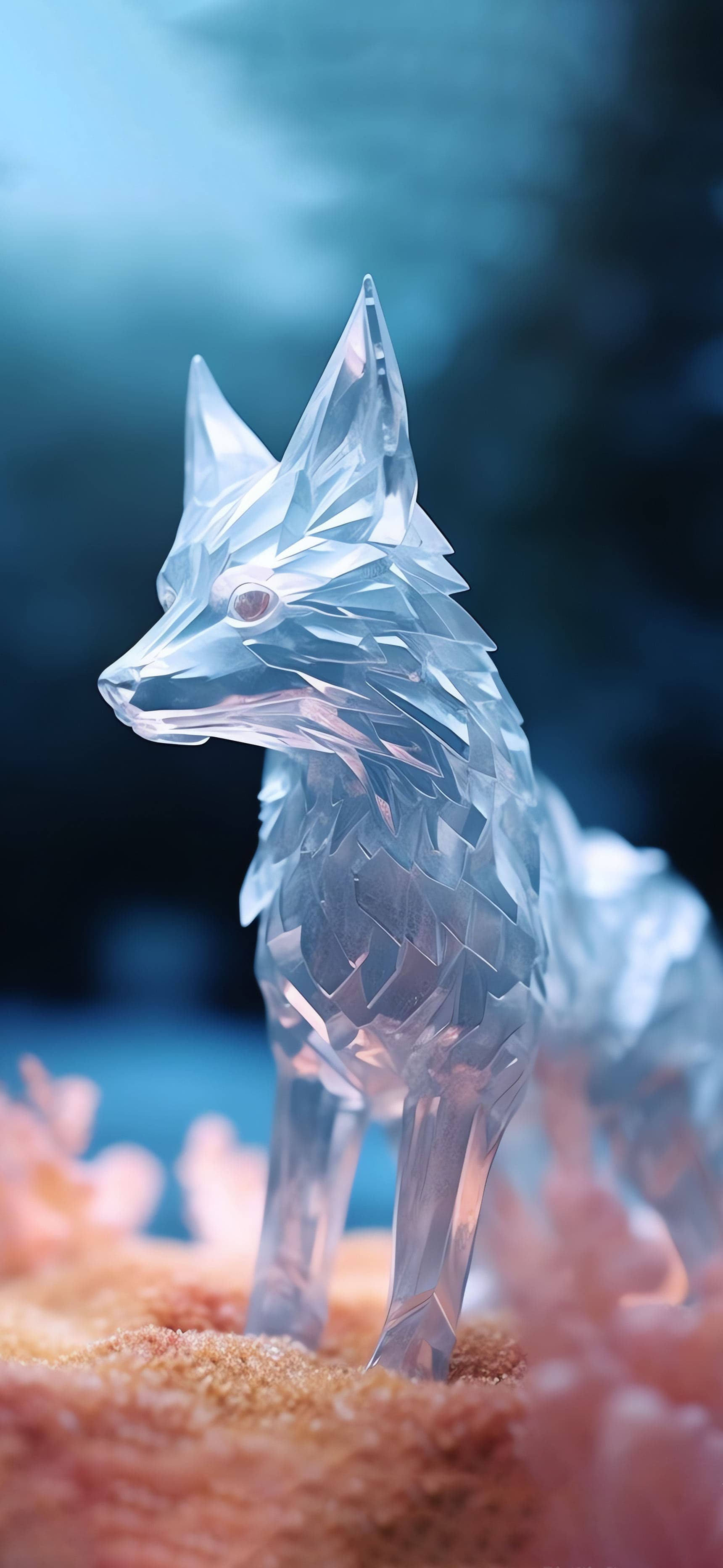 Crystal Fox Figurine - Pro phone wallpaper