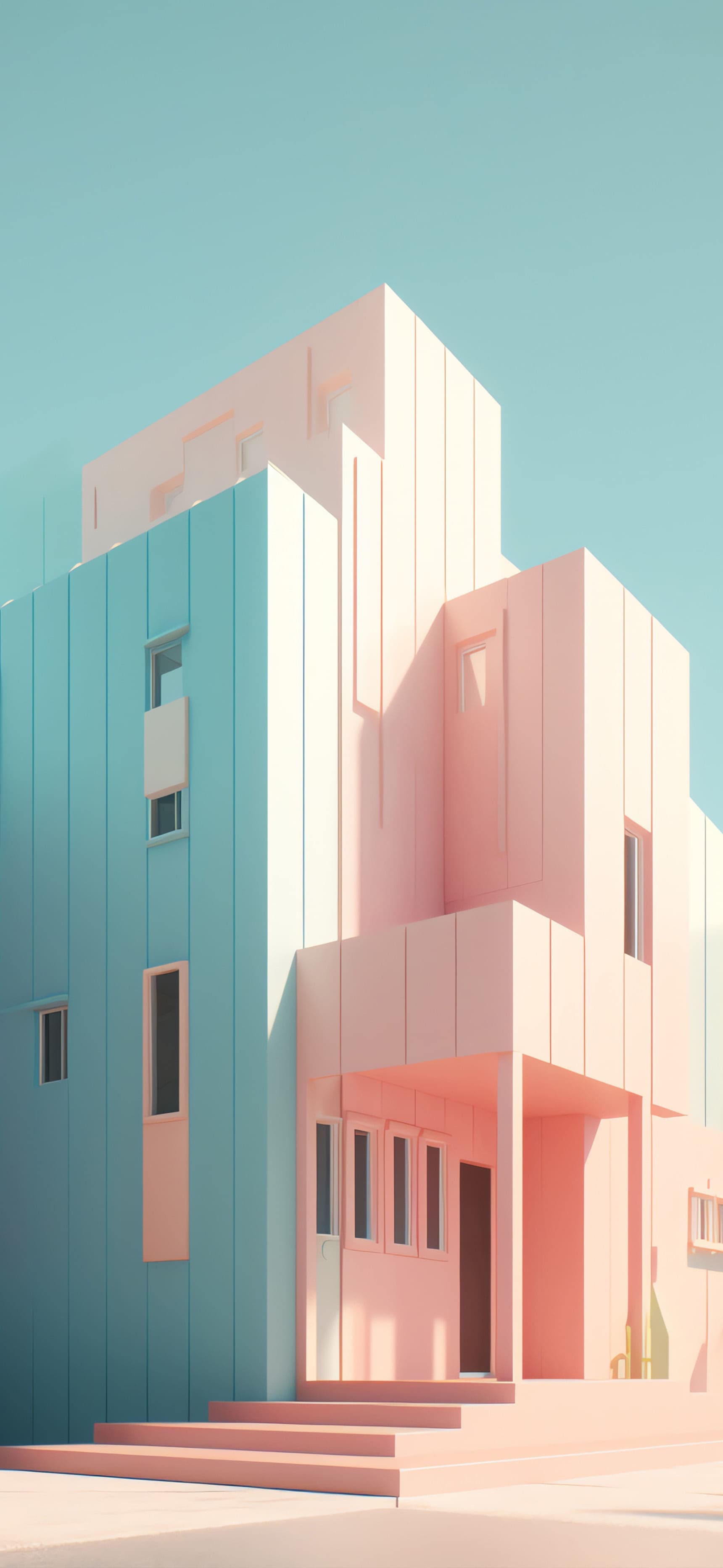 Pastel Building Facade - Pro phone wallpaper