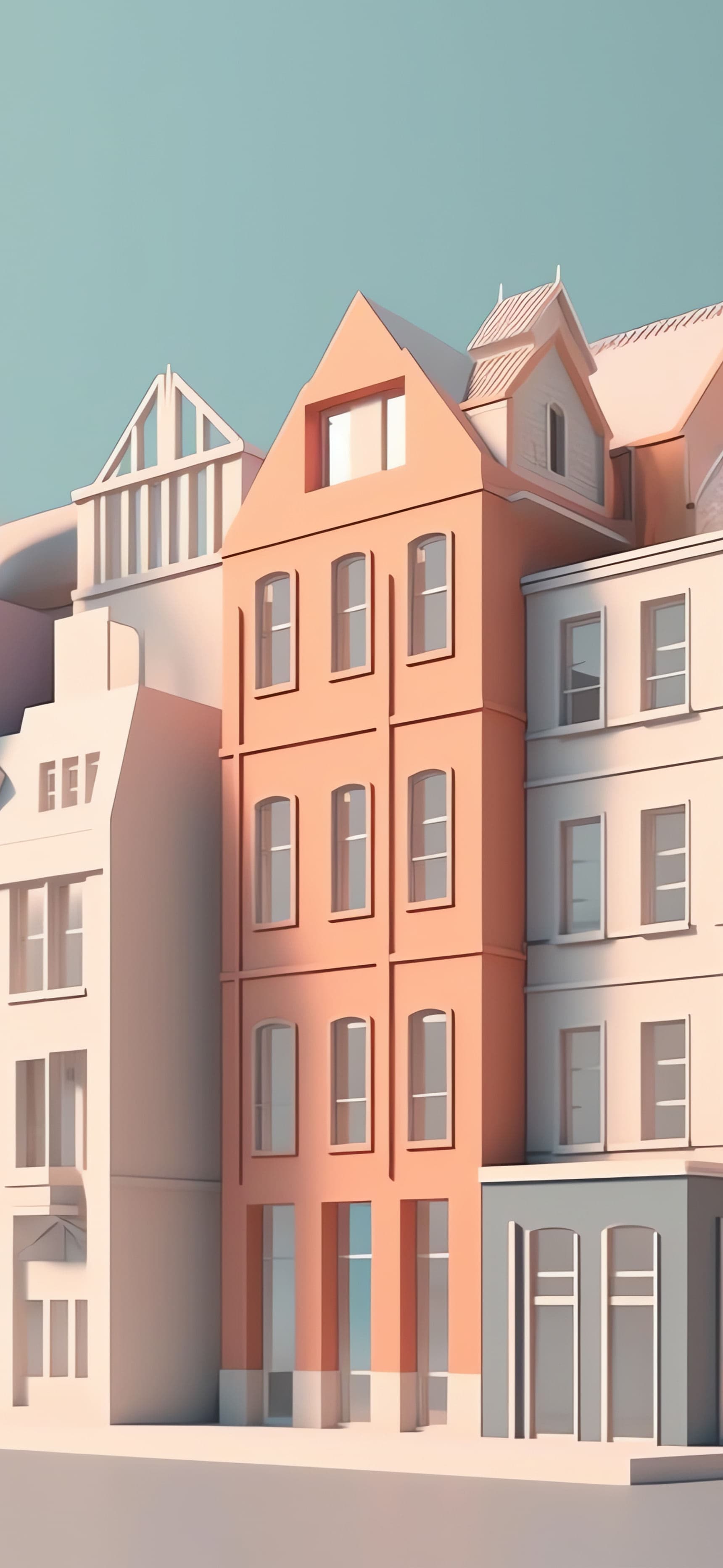 Minimalist Cityscape Facade - Pro phone wallpaper