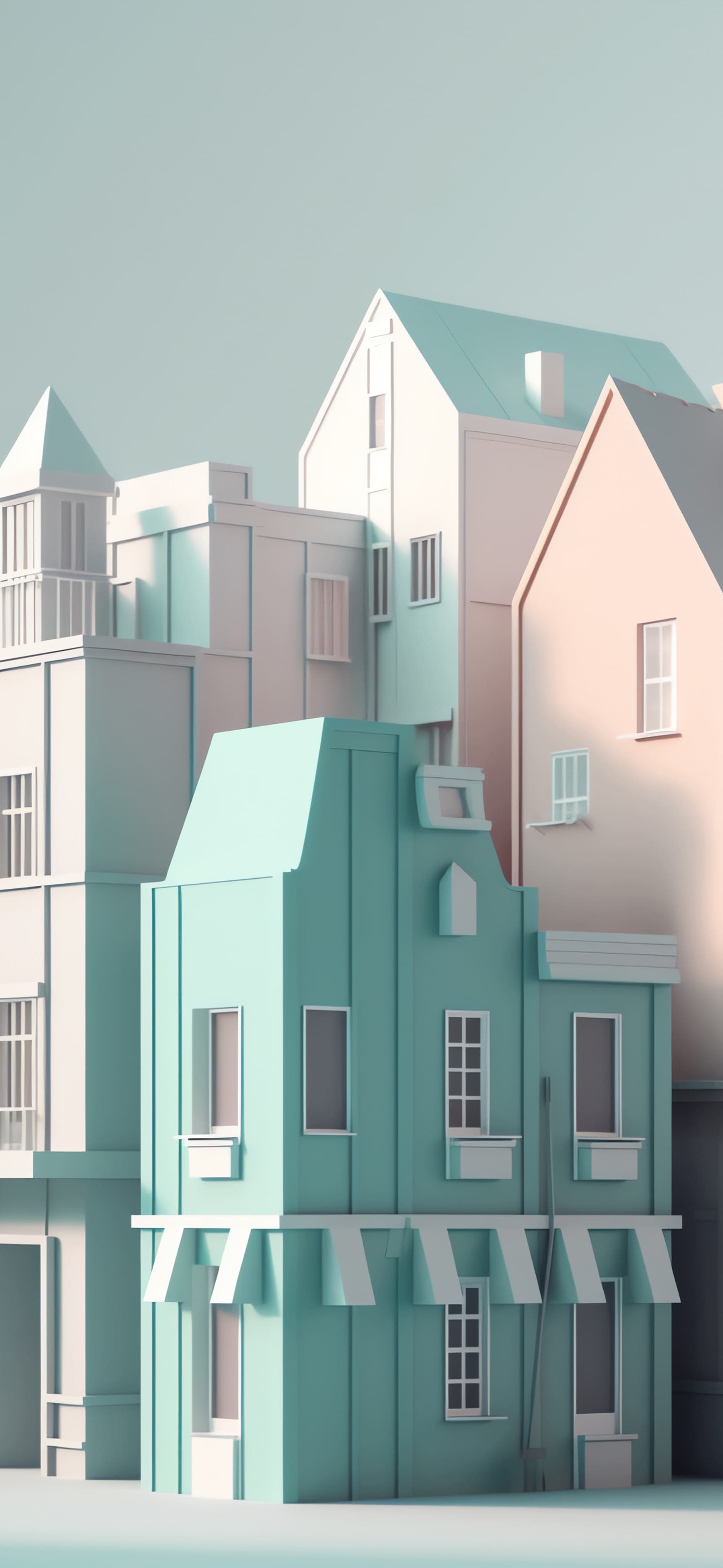 Pastel Building Facade - Pro phone wallpaper