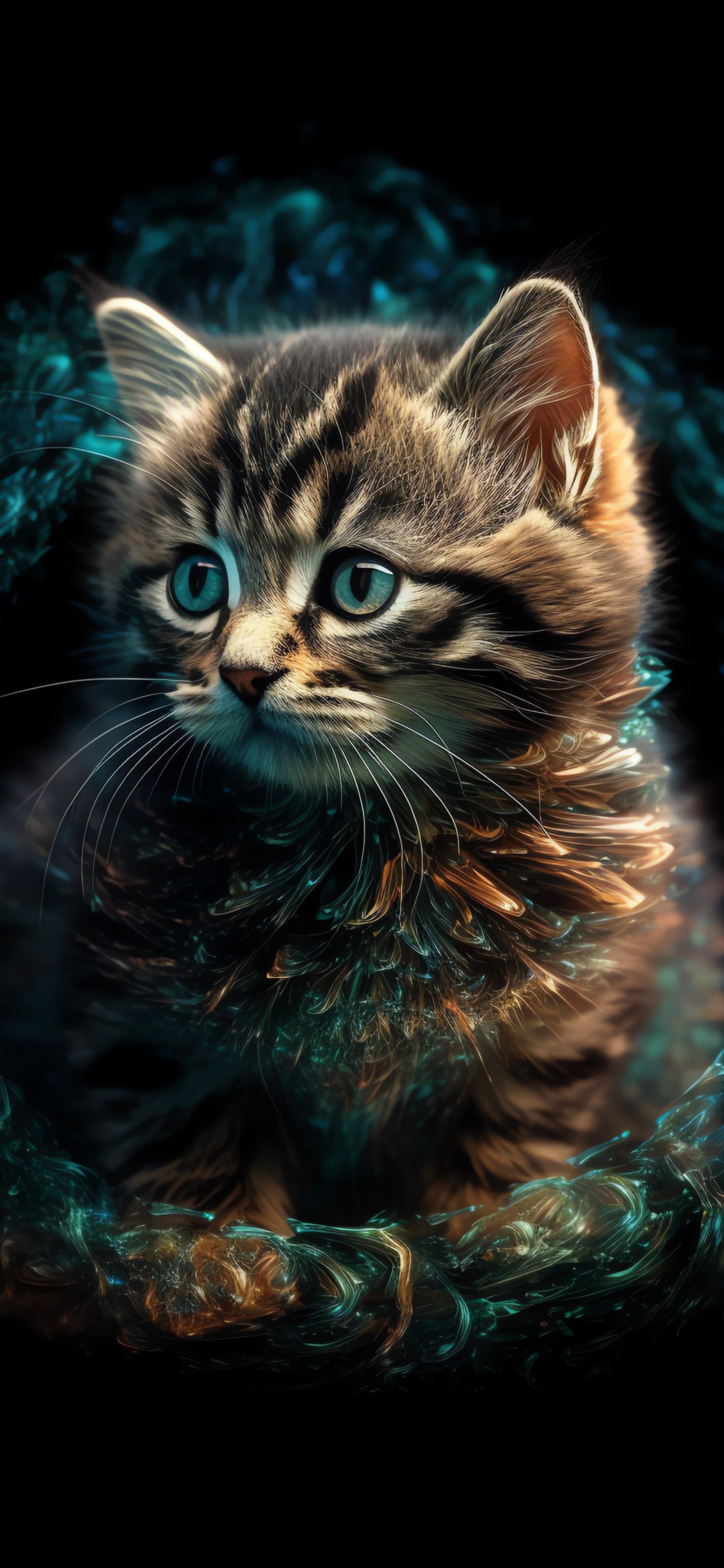 Mystical Kitten Portrait - Pro phone wallpaper