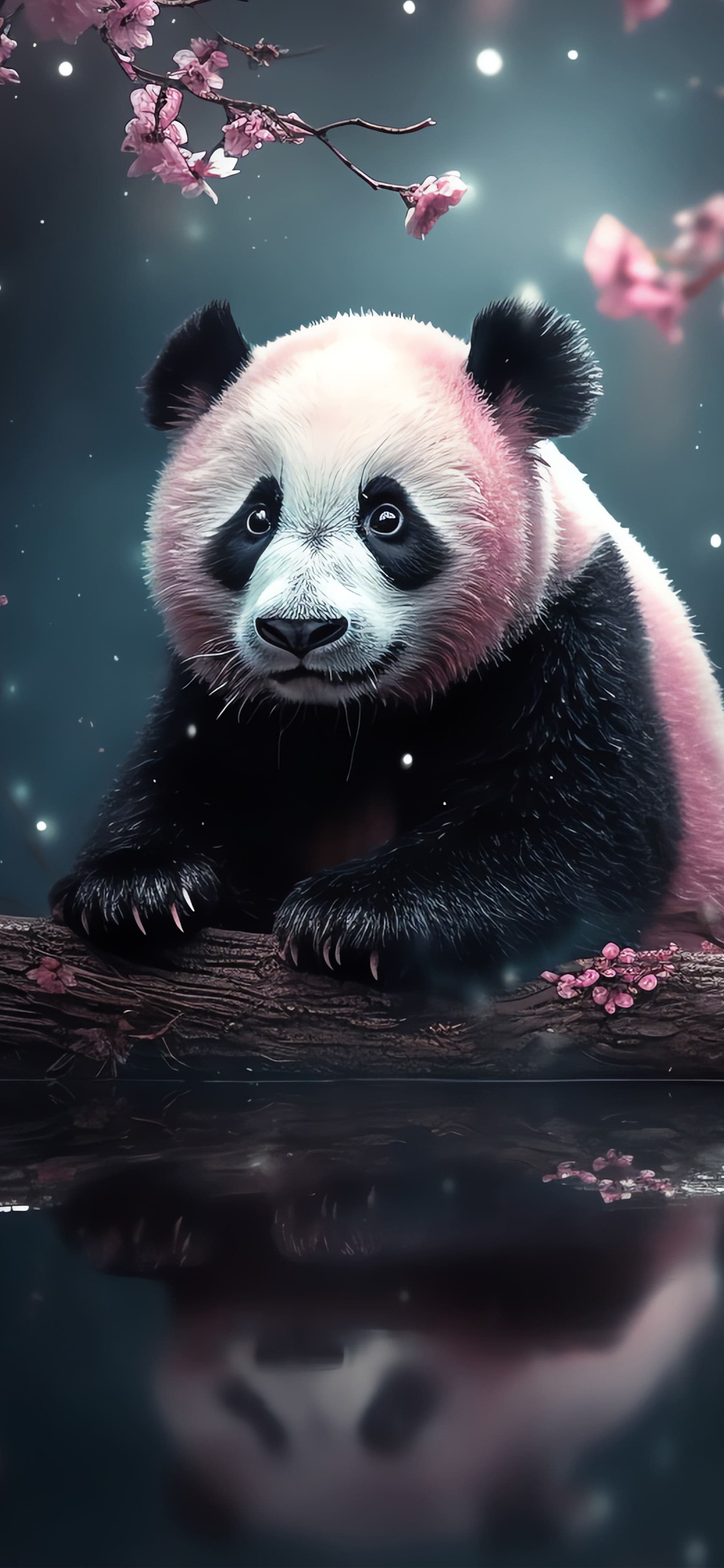 Pink Panda Blossom - Pro phone wallpaper