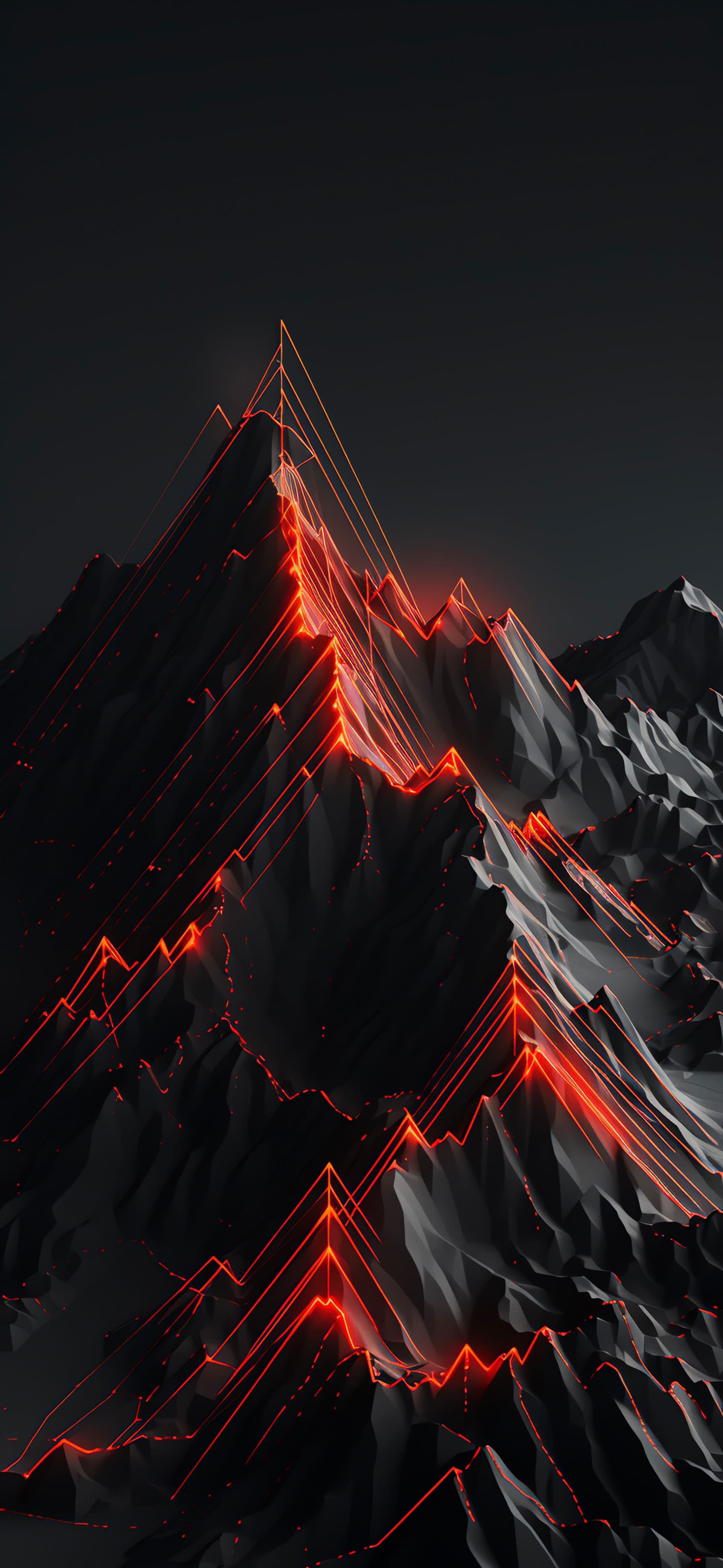 Geometric Mountain Glow - Pro phone wallpaper