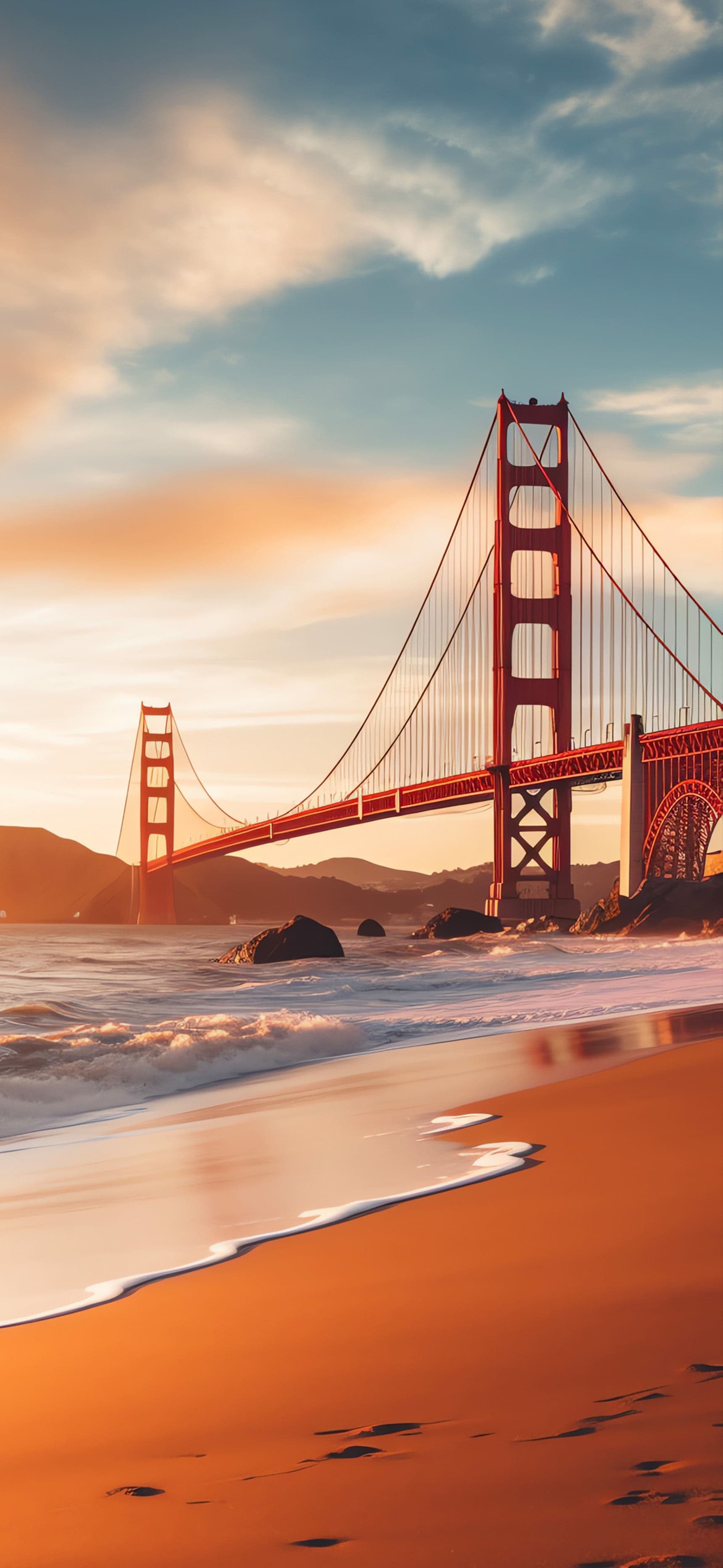 Golden Gate Seascape - Pro phone wallpaper