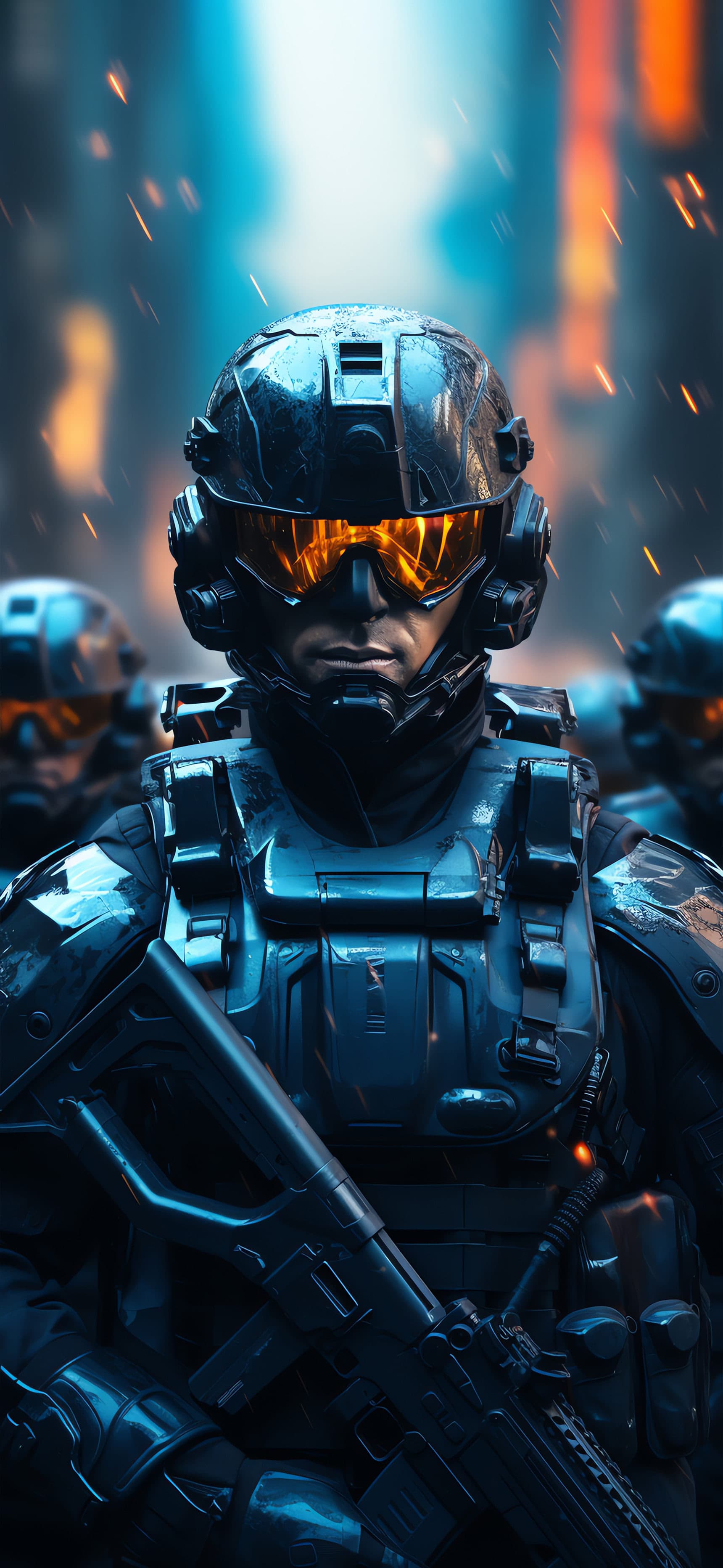Cyberpunk Soldier - Pro phone wallpaper