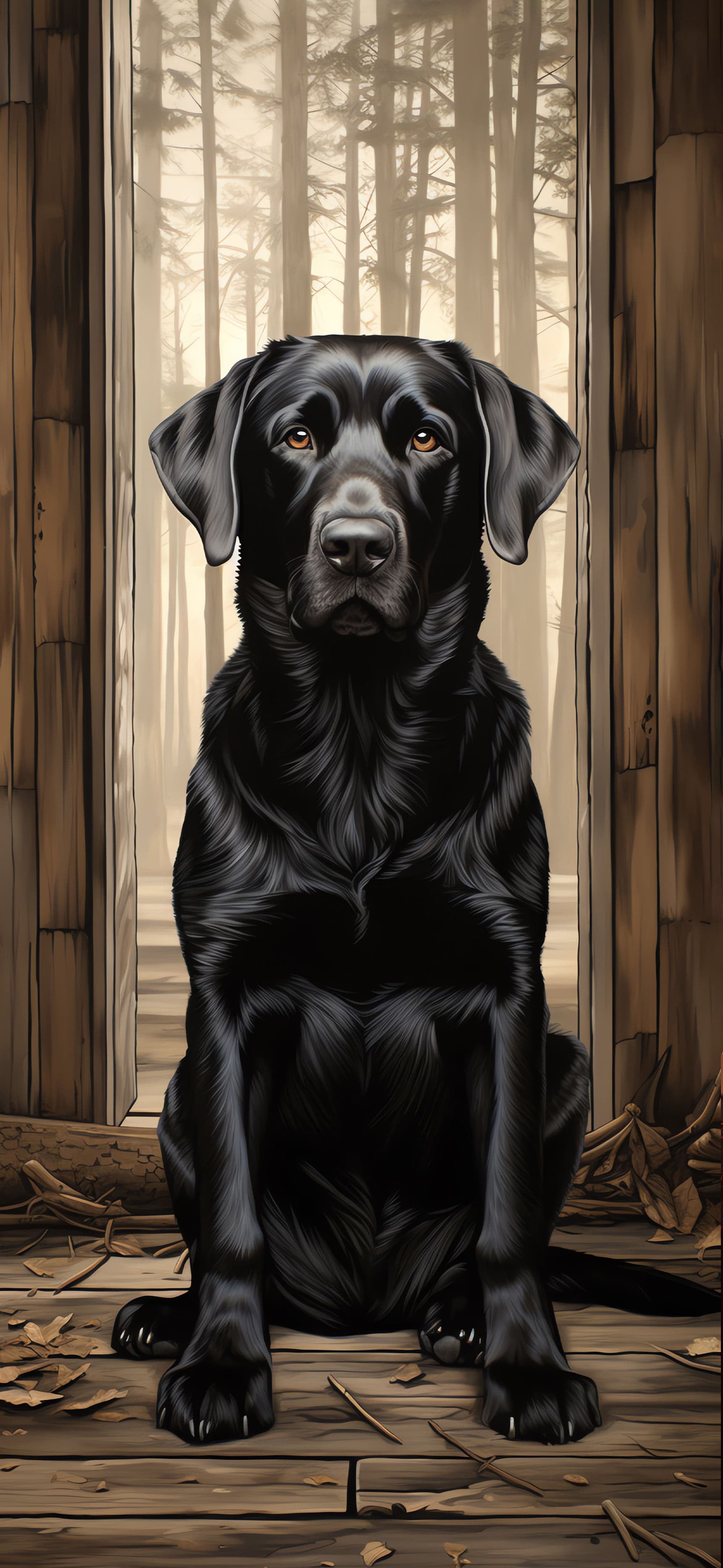 Black Dog Portrait - Pro phone wallpaper