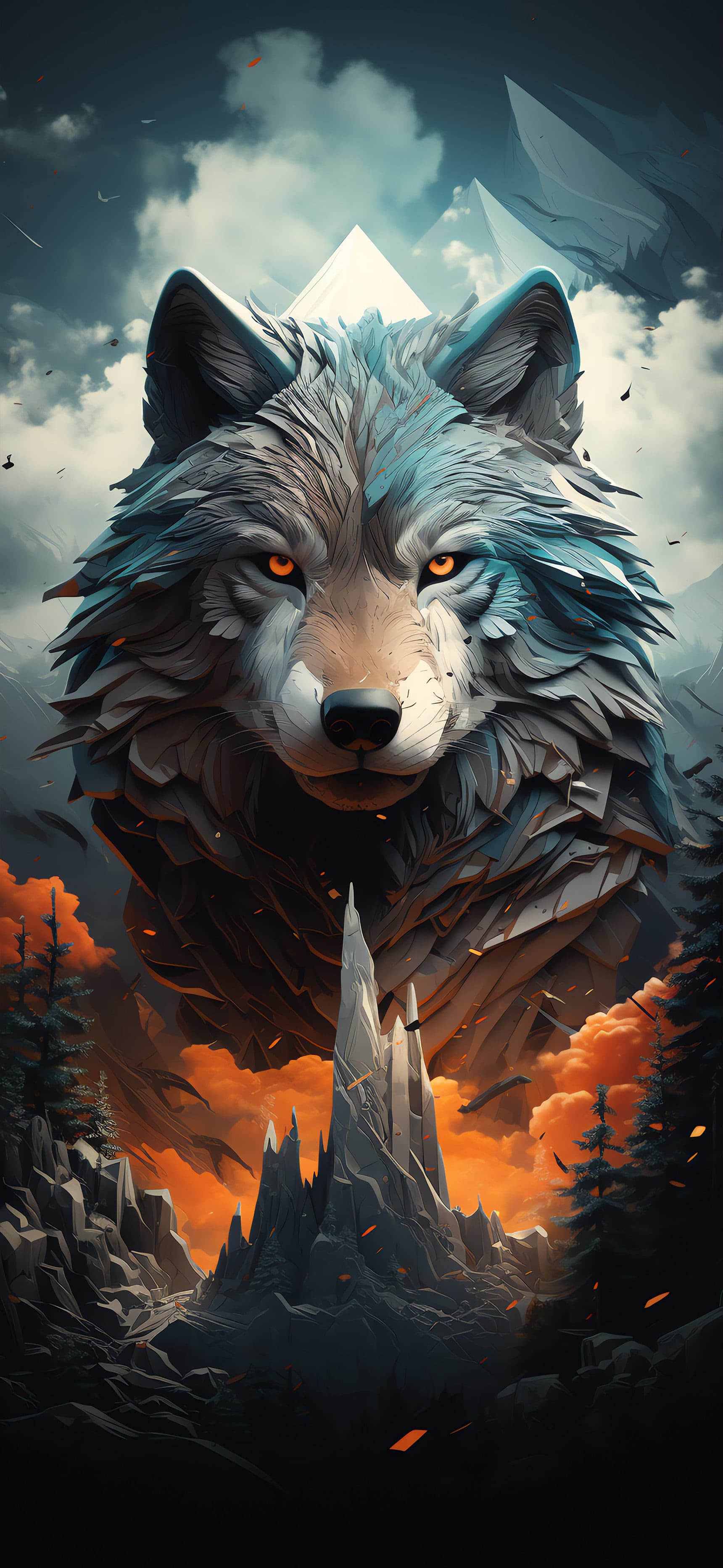 Wolf Mountain Guardian - Pro phone wallpaper