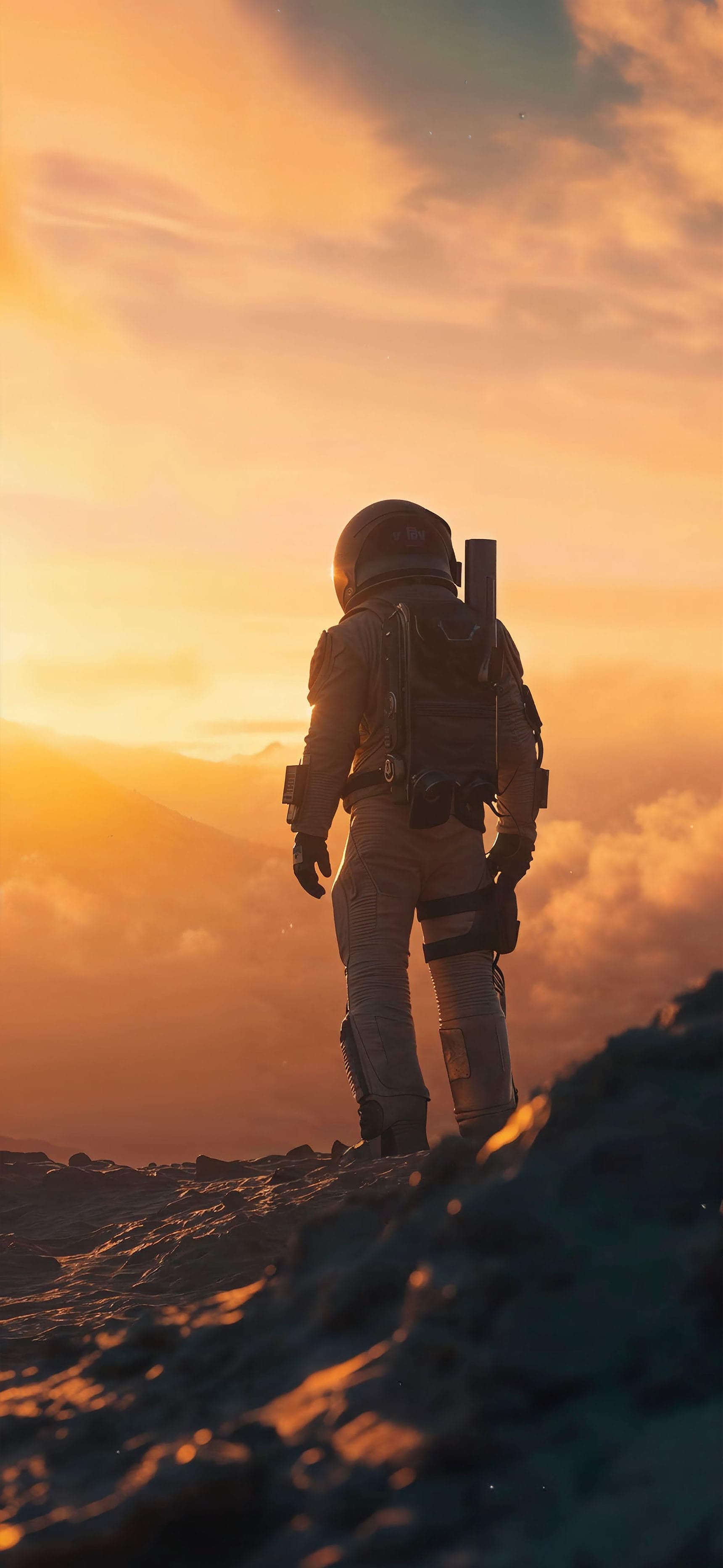 Astronaut Sunset - Pro phone wallpaper
