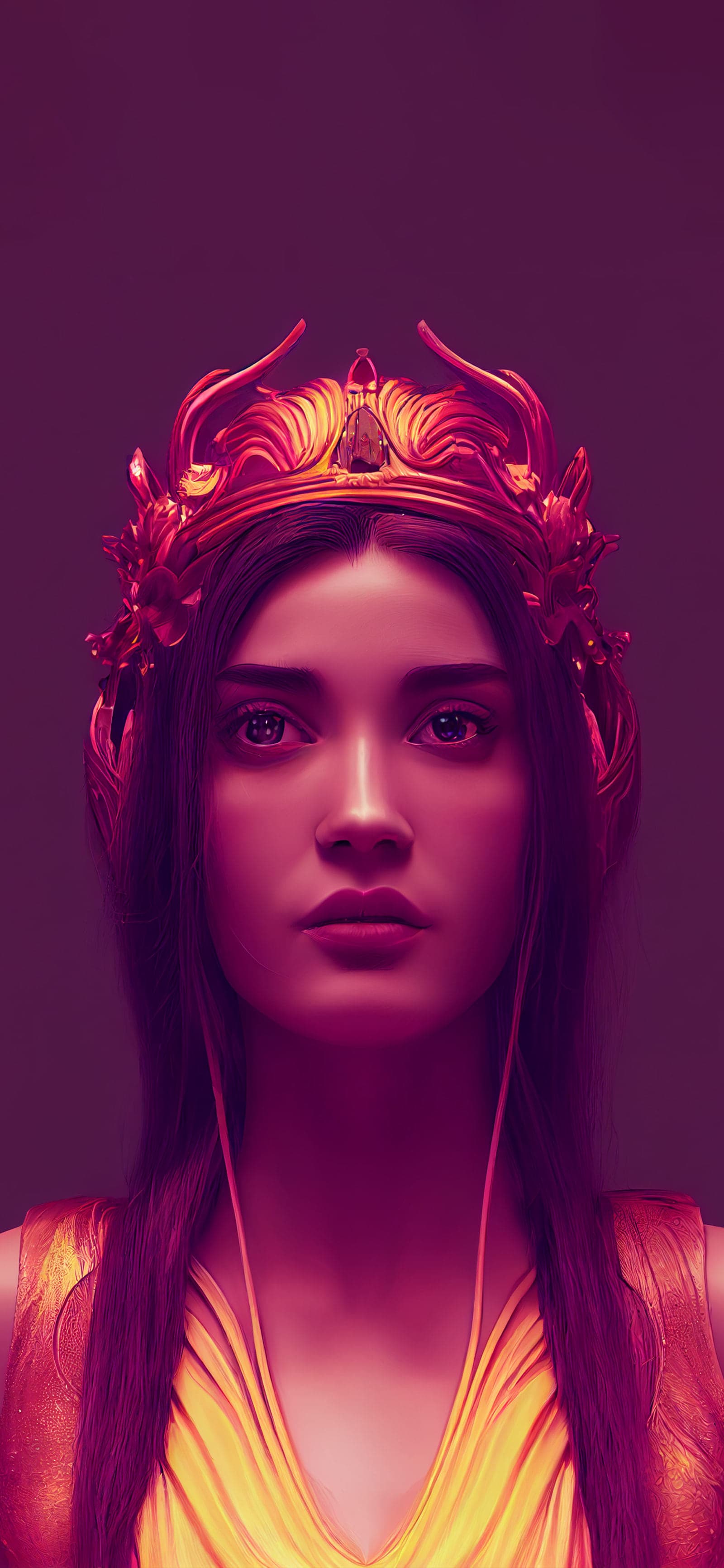 Crimson Crowned Beauty - Pro phone wallpaper