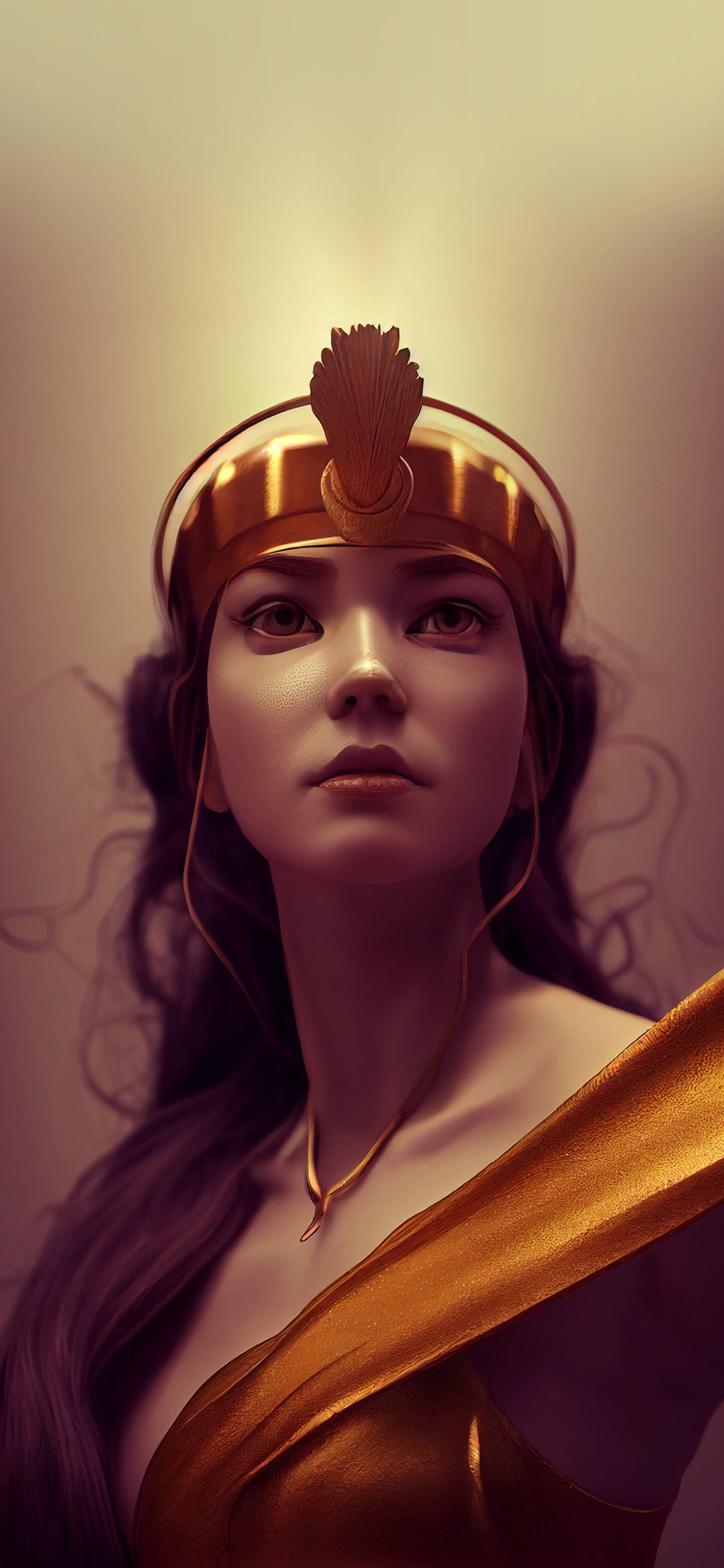 Golden Goddess Portrait - Pro phone wallpaper