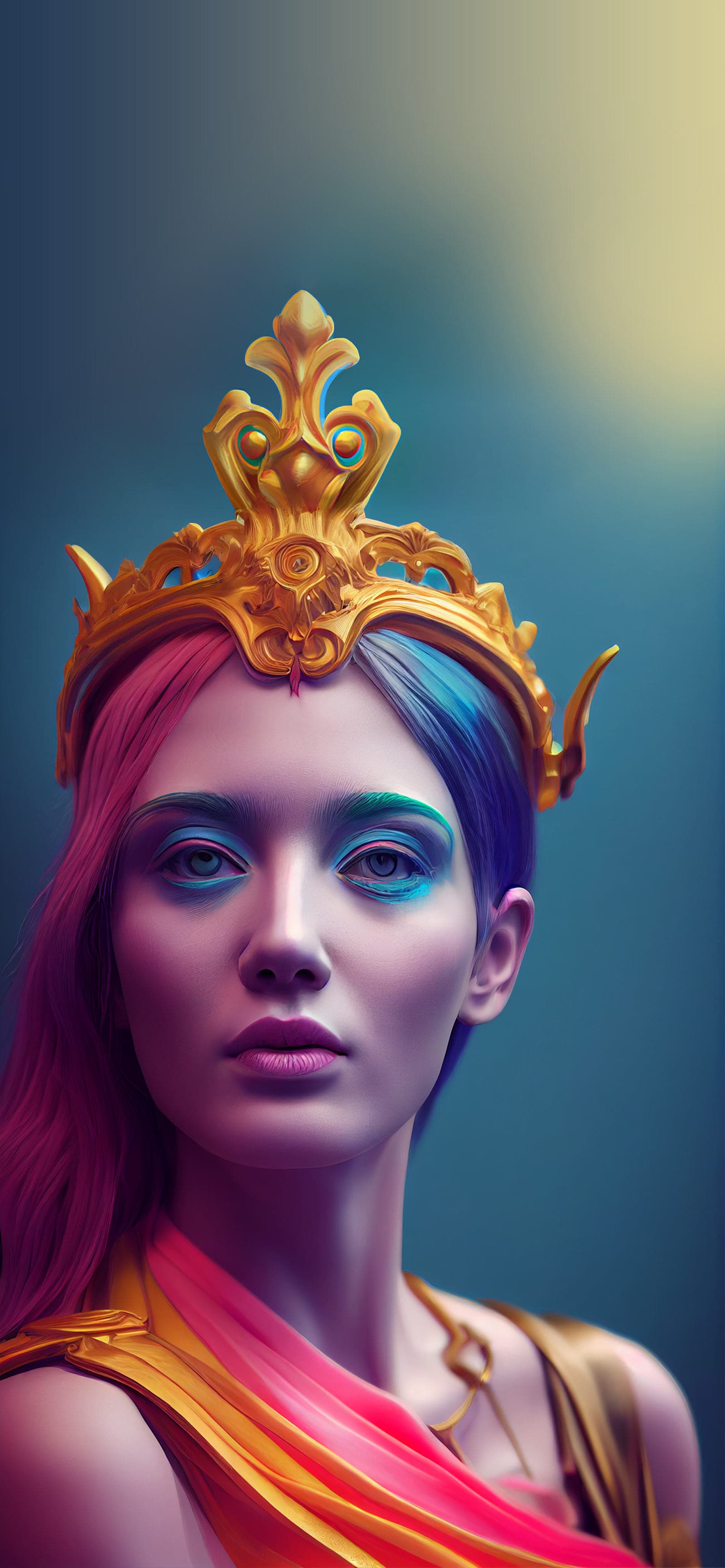 Rainbow Queen Portrait - Pro phone wallpaper