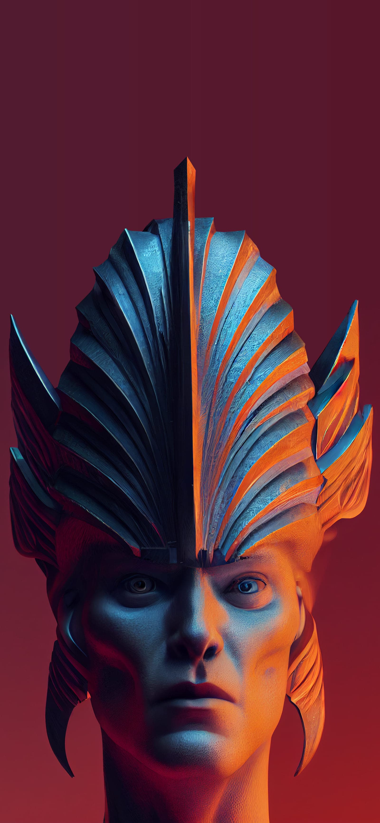Futuristic Helmet Portrait - Pro phone wallpaper