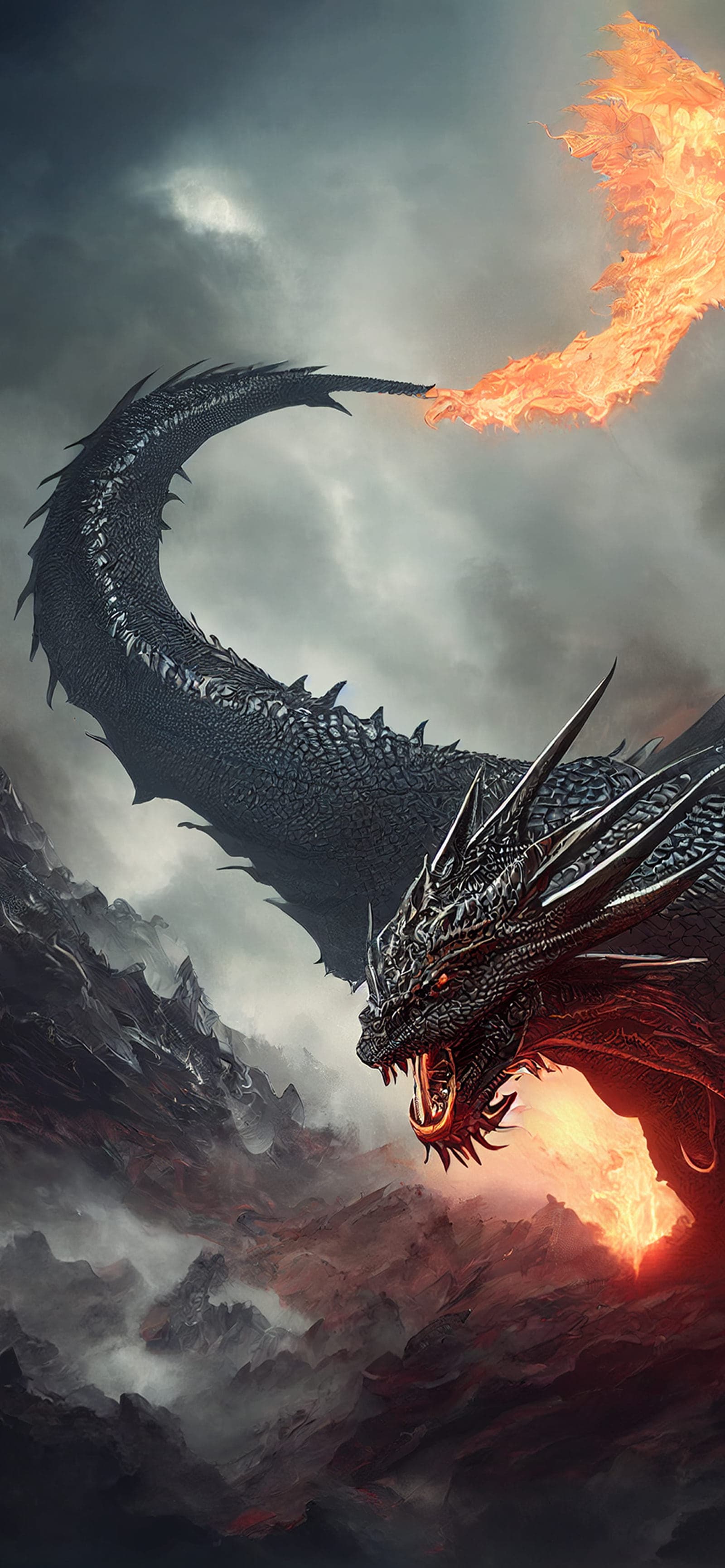 Fiery Dragon Breath - Pro phone wallpaper