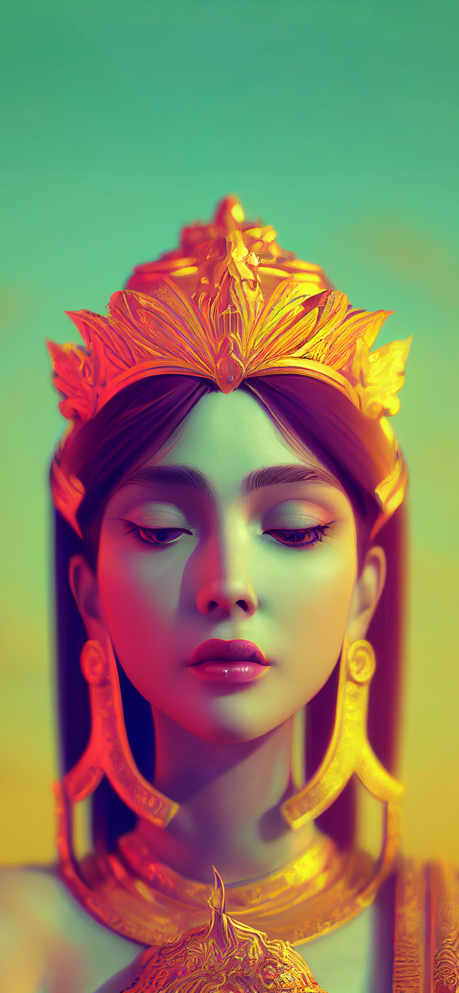 Golden Crowned Beauty - Pro phone wallpaper