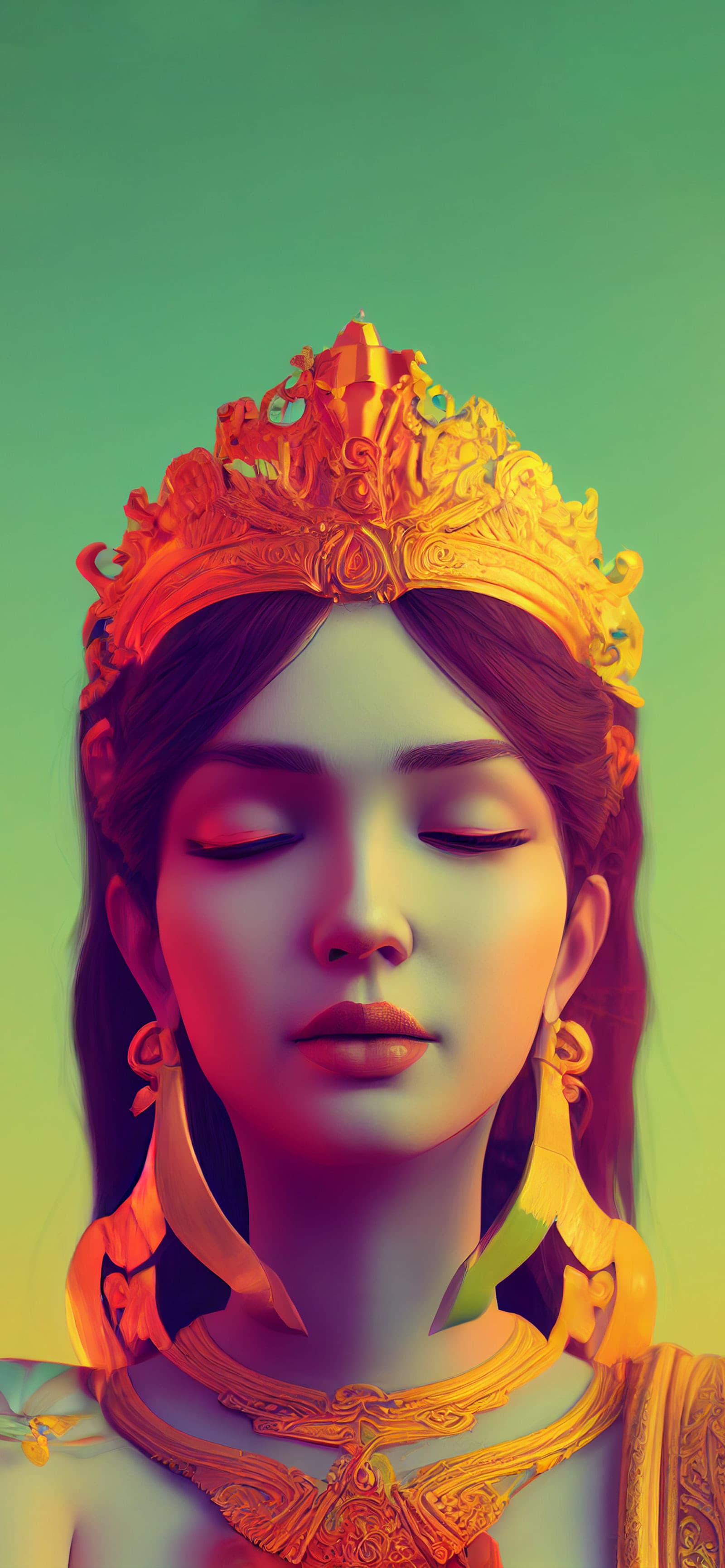 Golden Goddess Portrait - Pro phone wallpaper