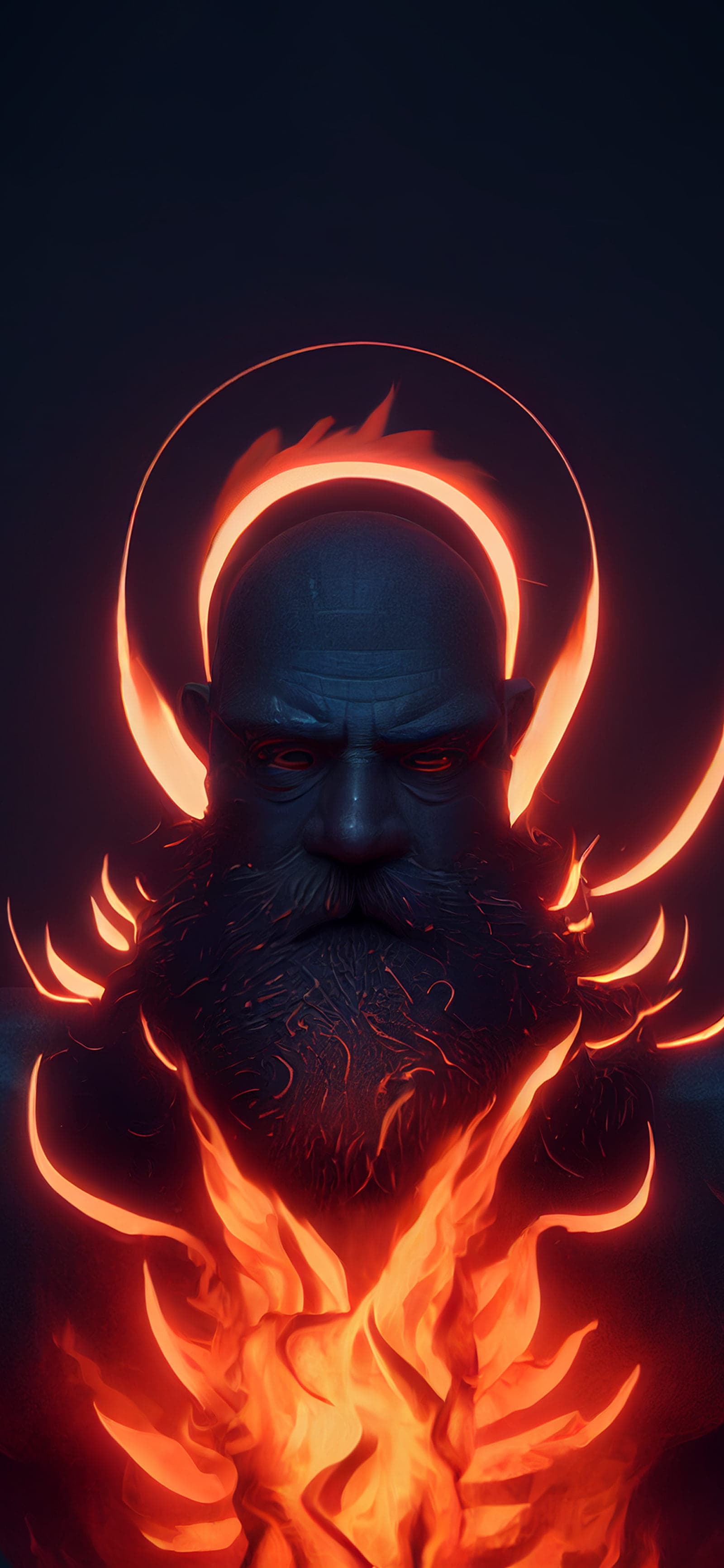 Flaming Demonic Figure - Pro phone wallpaper